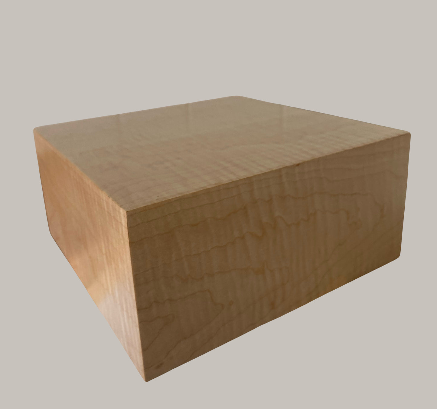 Minimalist Cremation Urn-Curly Maple, for Adult Human Ashes, up to 135 pounds