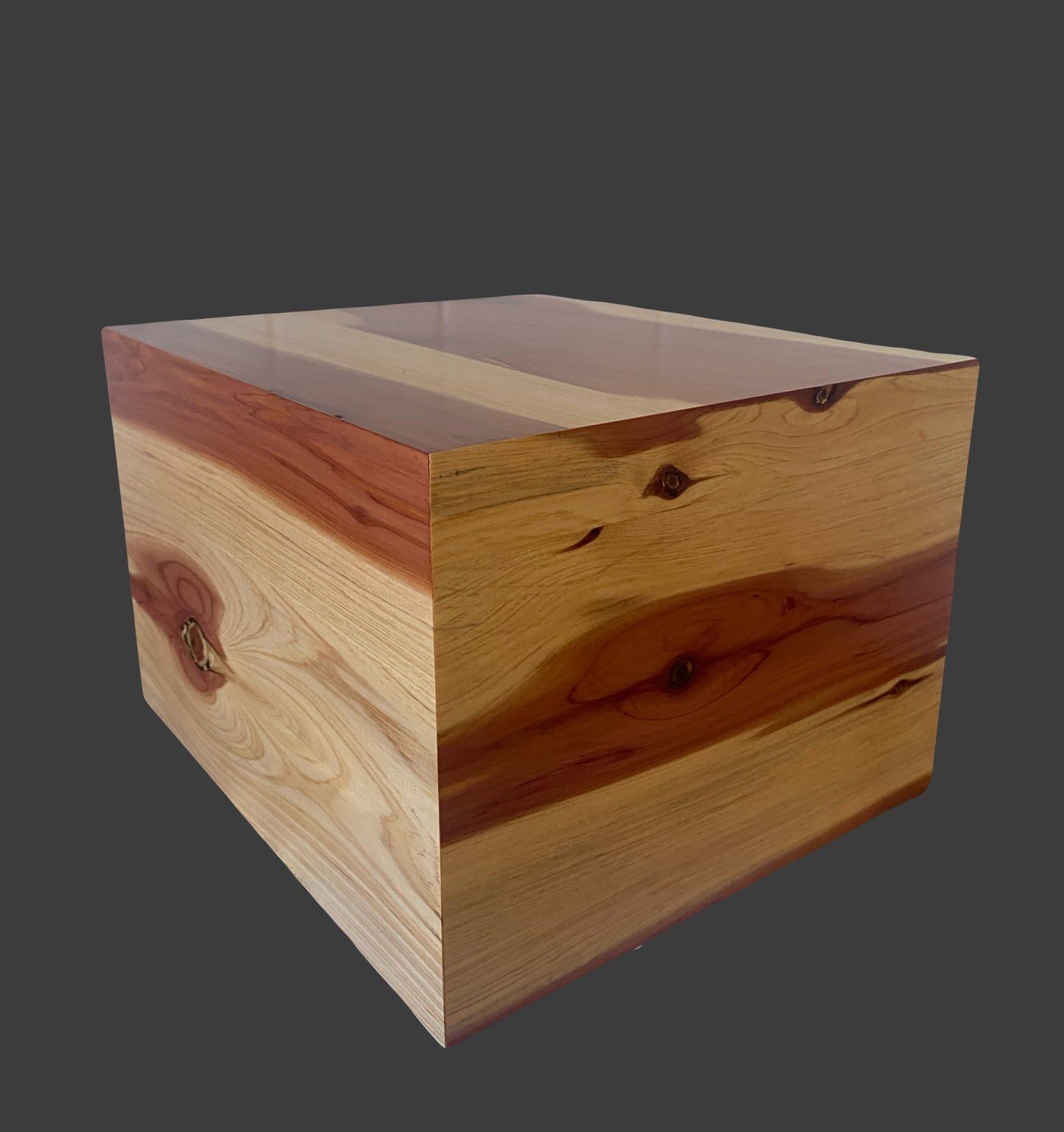 Minimalist Urn-Aromatic Cedar, for Adult Human Ashes, mostly white, up to 280 pounds