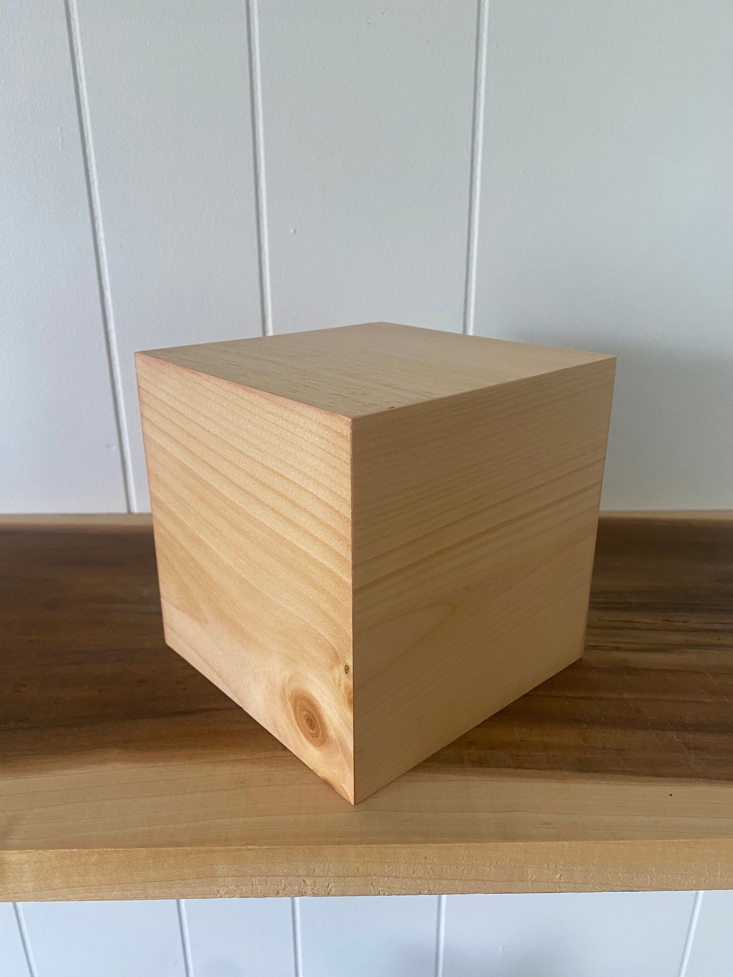 Pine wood Cube Cremation Urn for Small Human ashes, up to 90 pounds