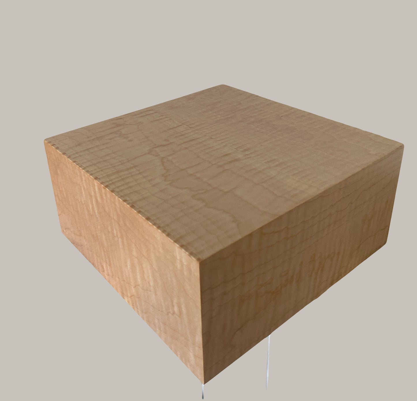 Minimalist Cremation Urn-Curly Maple, for Adult Human Ashes, up to 135 pounds