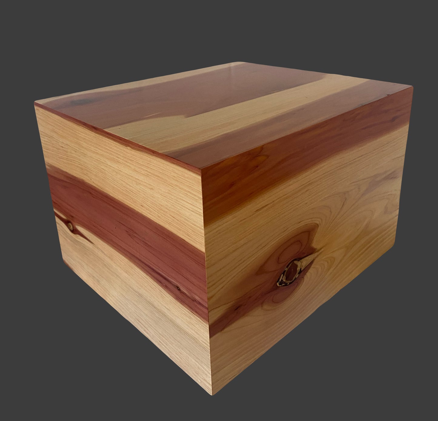 Minimalist Urn-Aromatic Cedar, for Adult Human Ashes, mostly white, up to 280 pounds