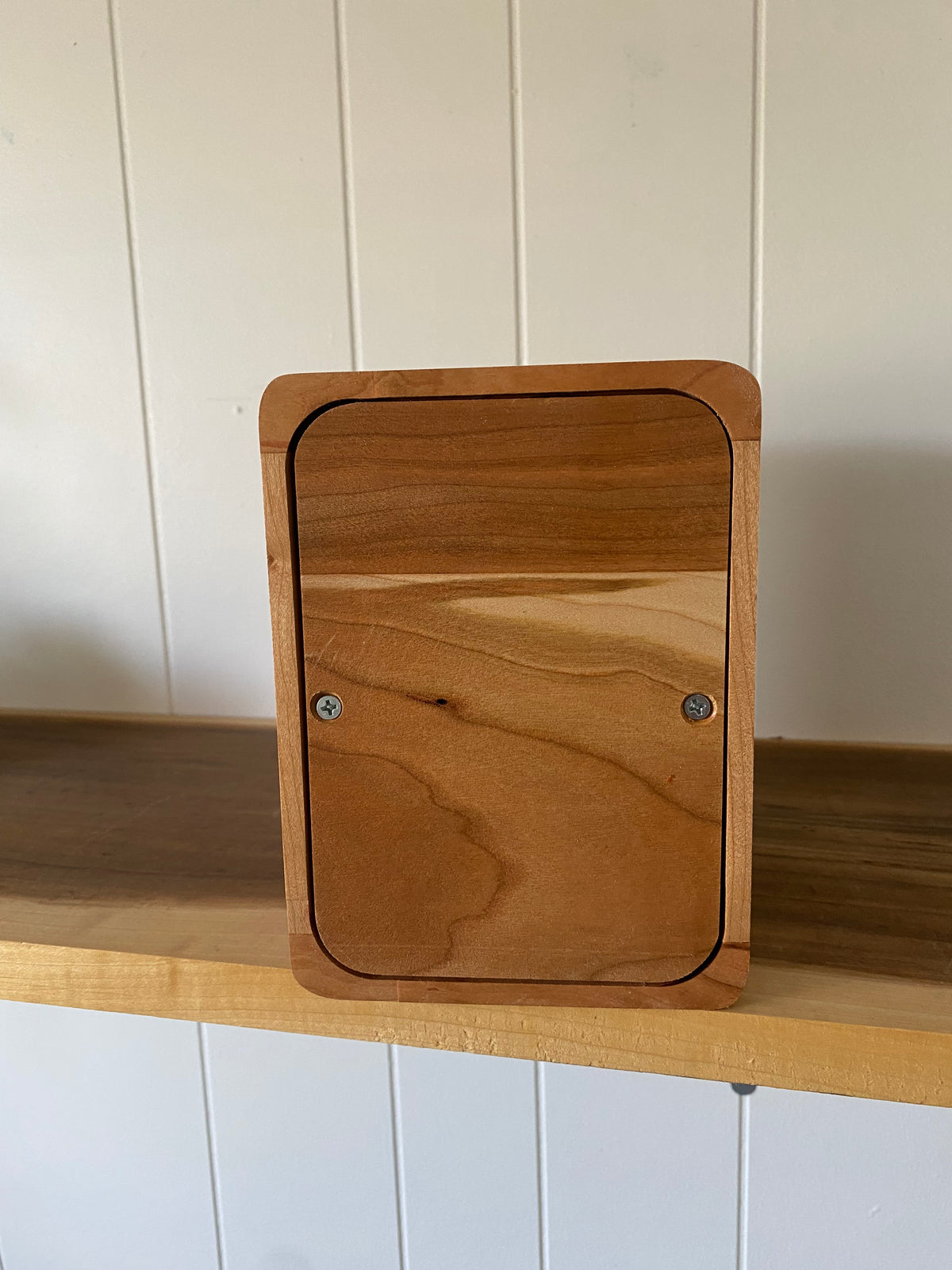 Minimalist Cremation Companion Urn-Cherry with green and blue epoxy, for Ashes, up to 100 pounds