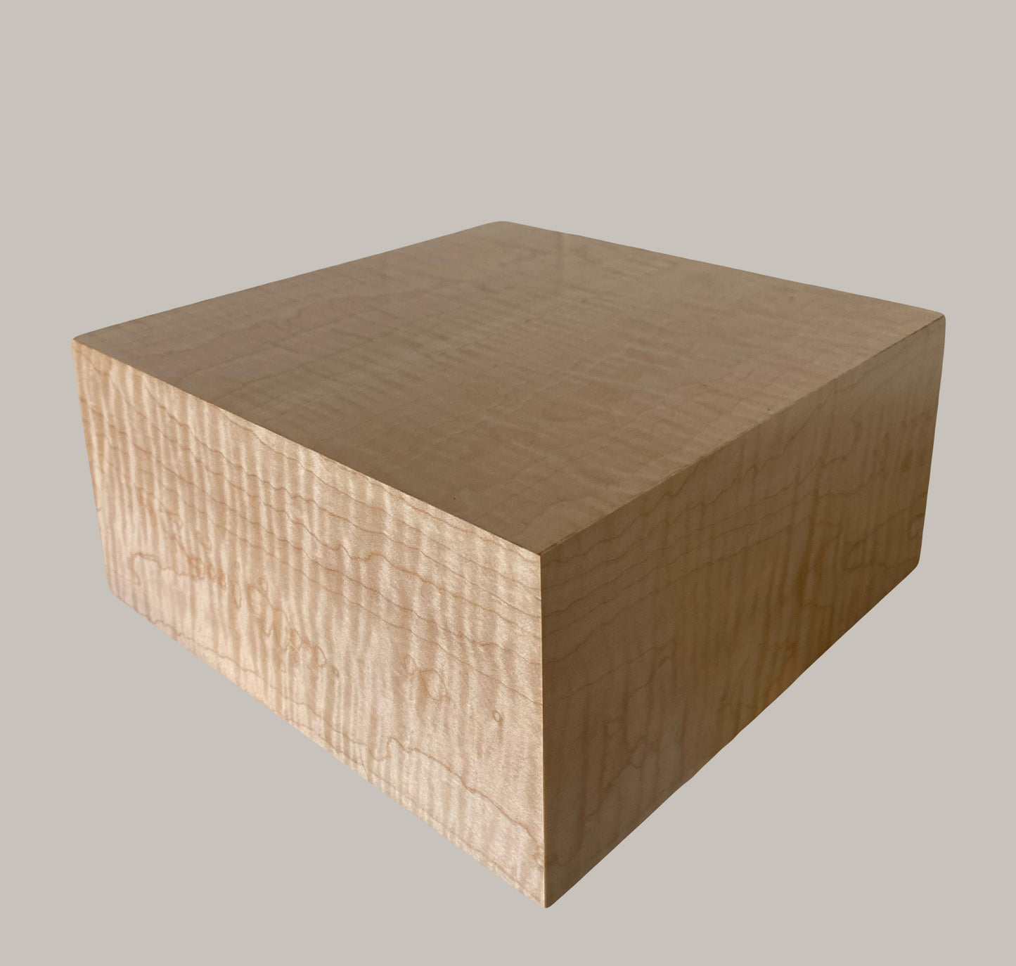 Minimalist Cremation Urn-Curly Maple, for Adult Human Ashes, up to 135 pounds