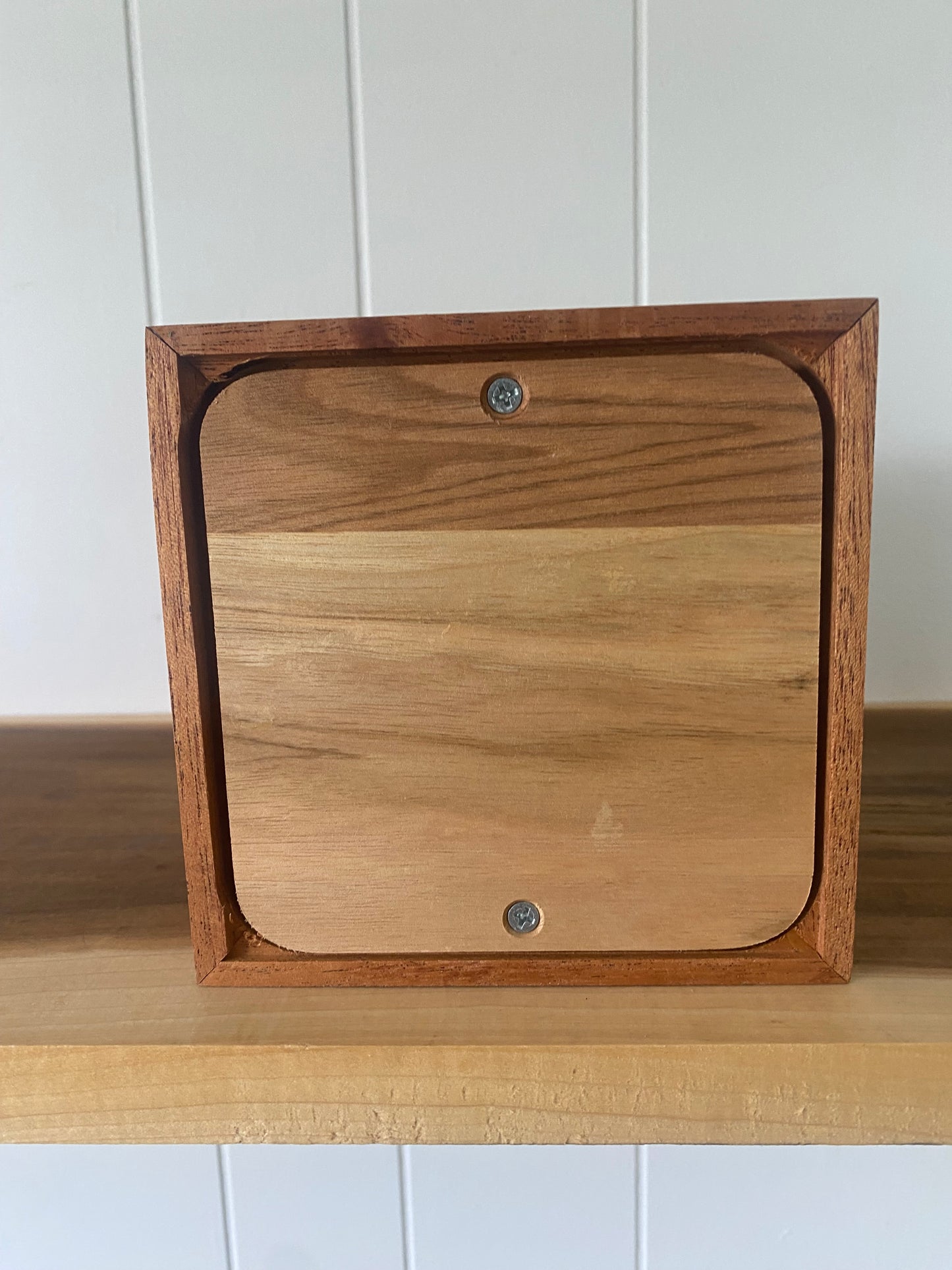 African Mahogany Cube Cremation Urn for Small Human ashes, up to 90 pounds