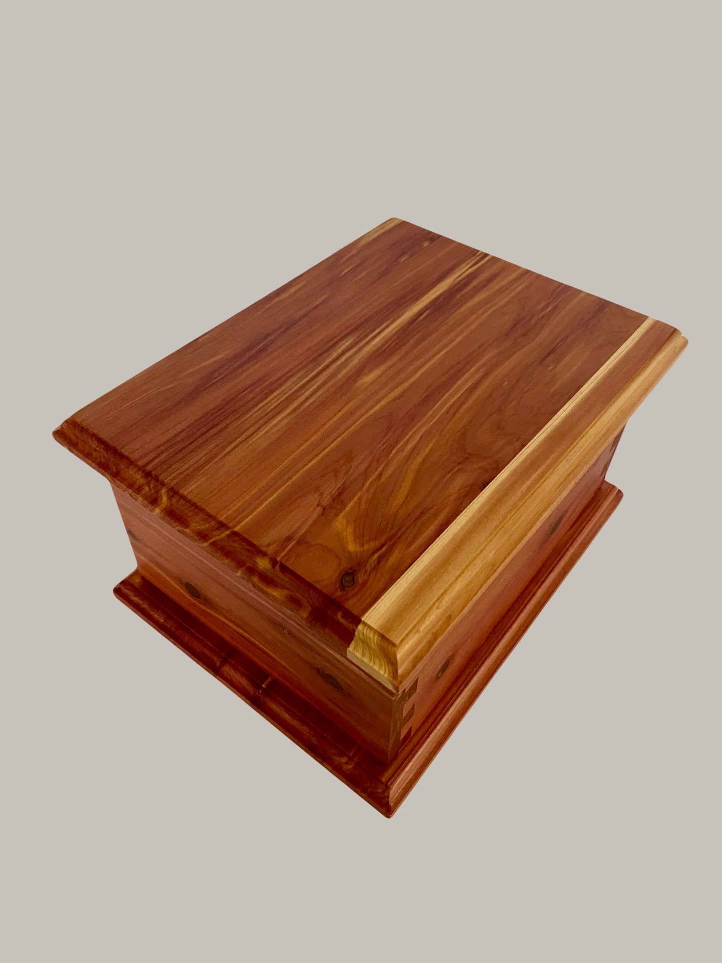 Aromatic Cedar Dovetail Urn for Human Ashes, up to 230 pounds