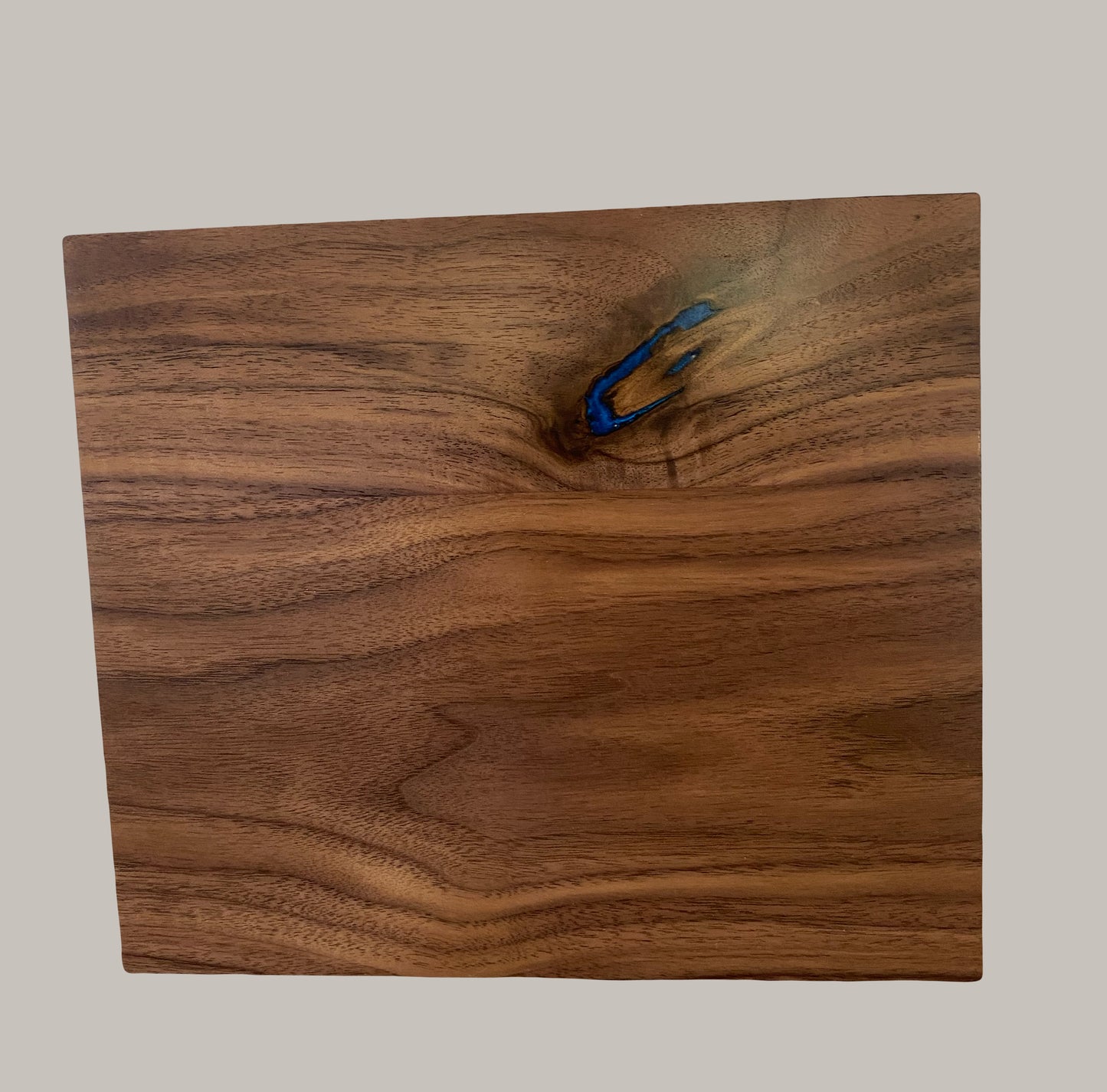 Minimalist Cremation Urn-Black Walnut, blue and green epoxy for Adult Human Ashes, up to 280pounds