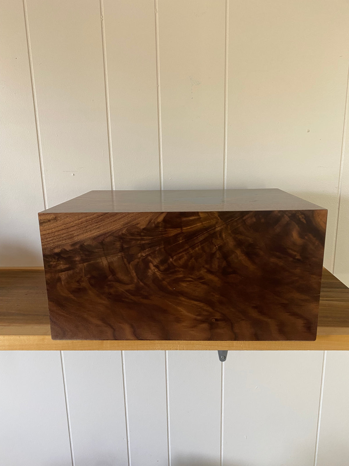 Minimalist Cremation Urn-Black, Walnut, black, green and blue epoxy for Adult Human Ashes, up to 325 pounds