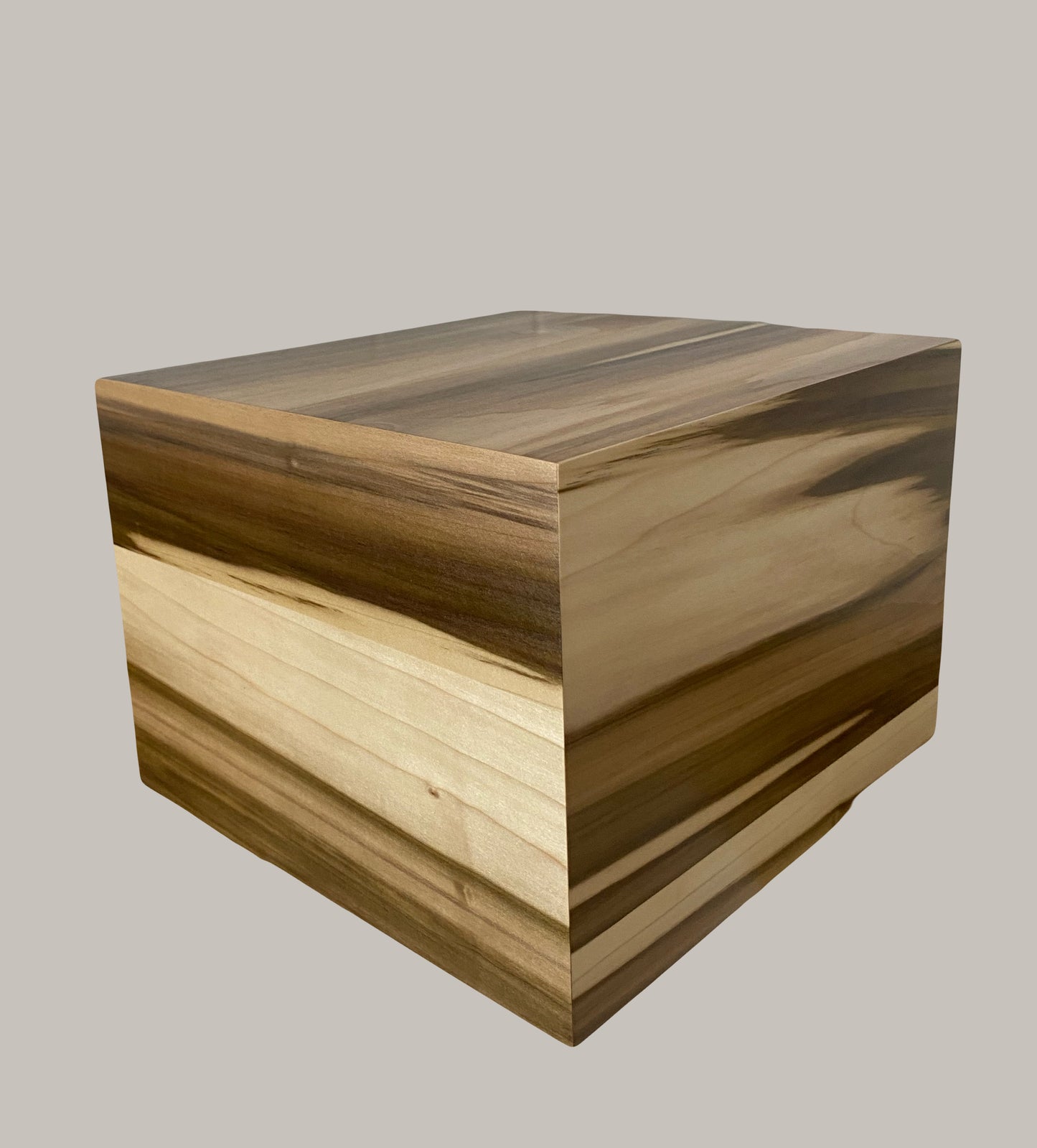 Minimalist Cremation Urn-Tulip Poplar, for Adult Human Ashes, up to 315 pounds