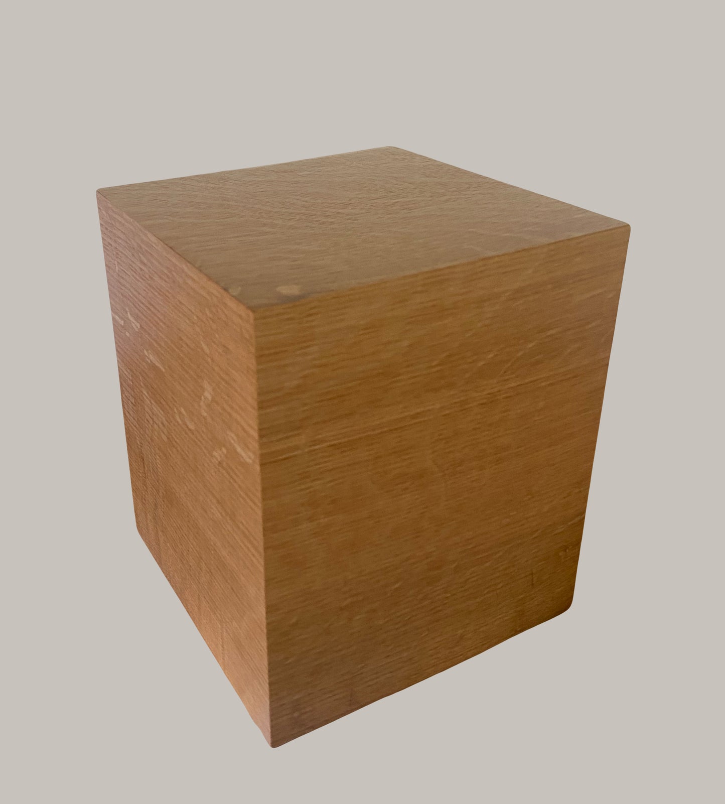 Quartersawn Oak cube Cremation Urn for Small Human ashes, up to 115 pounds