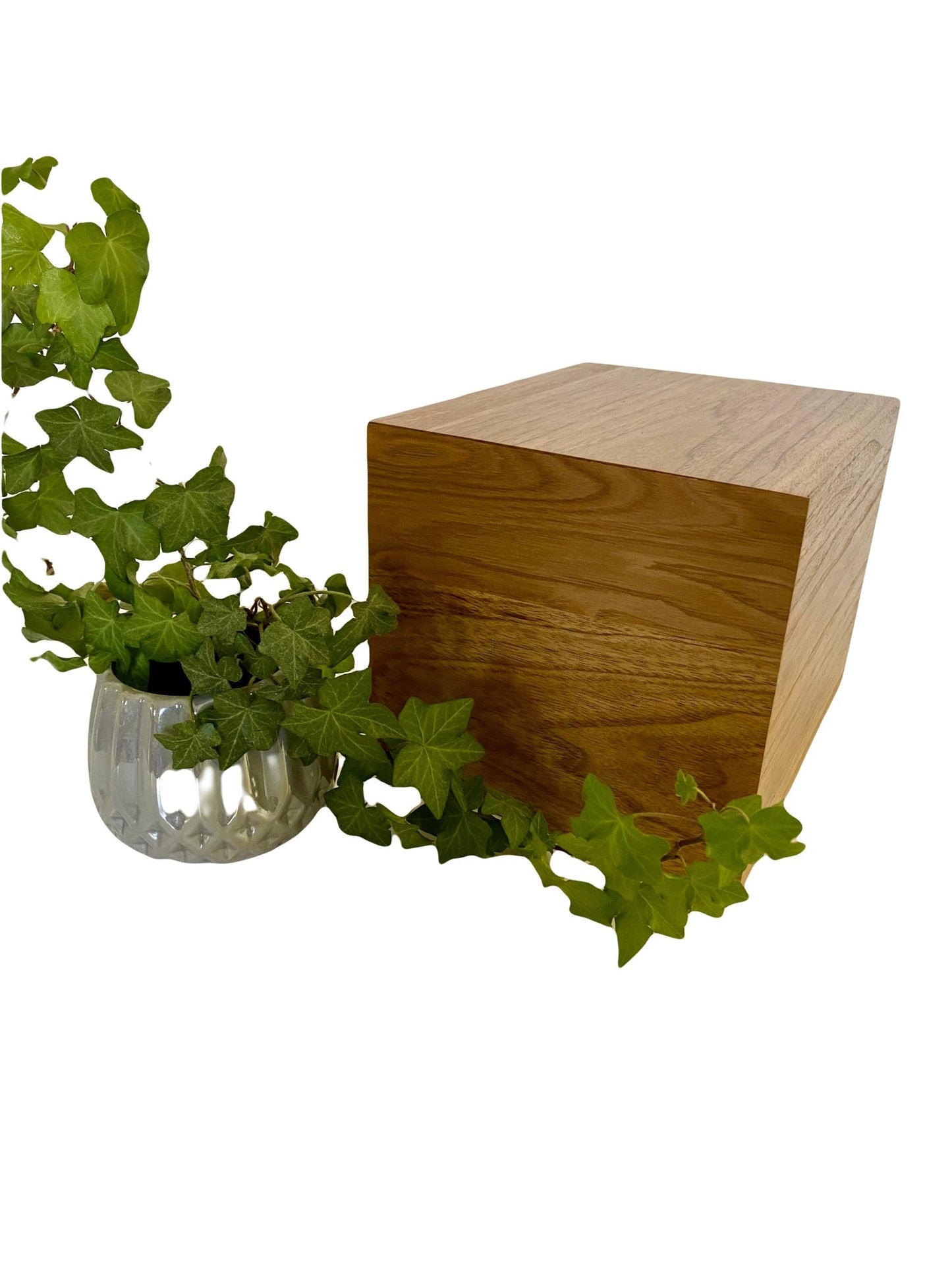 Minimalist Cremation Urn-Butternut, for Adult Human Ashes, up to 225 pounds