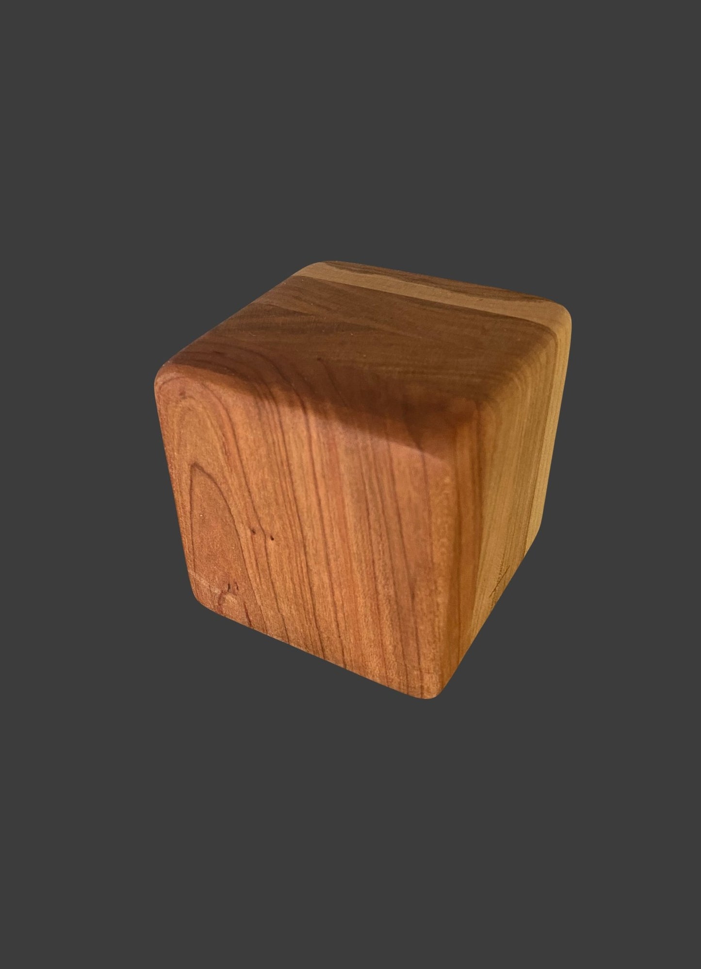 Keepsake Therapy Cube-Minimalist Cherry wood-Stress relief block