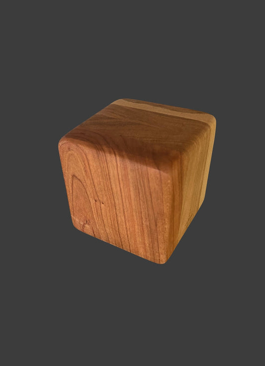 Keepsake Therapy Cube-Minimalist Cherry wood-Stress relief block