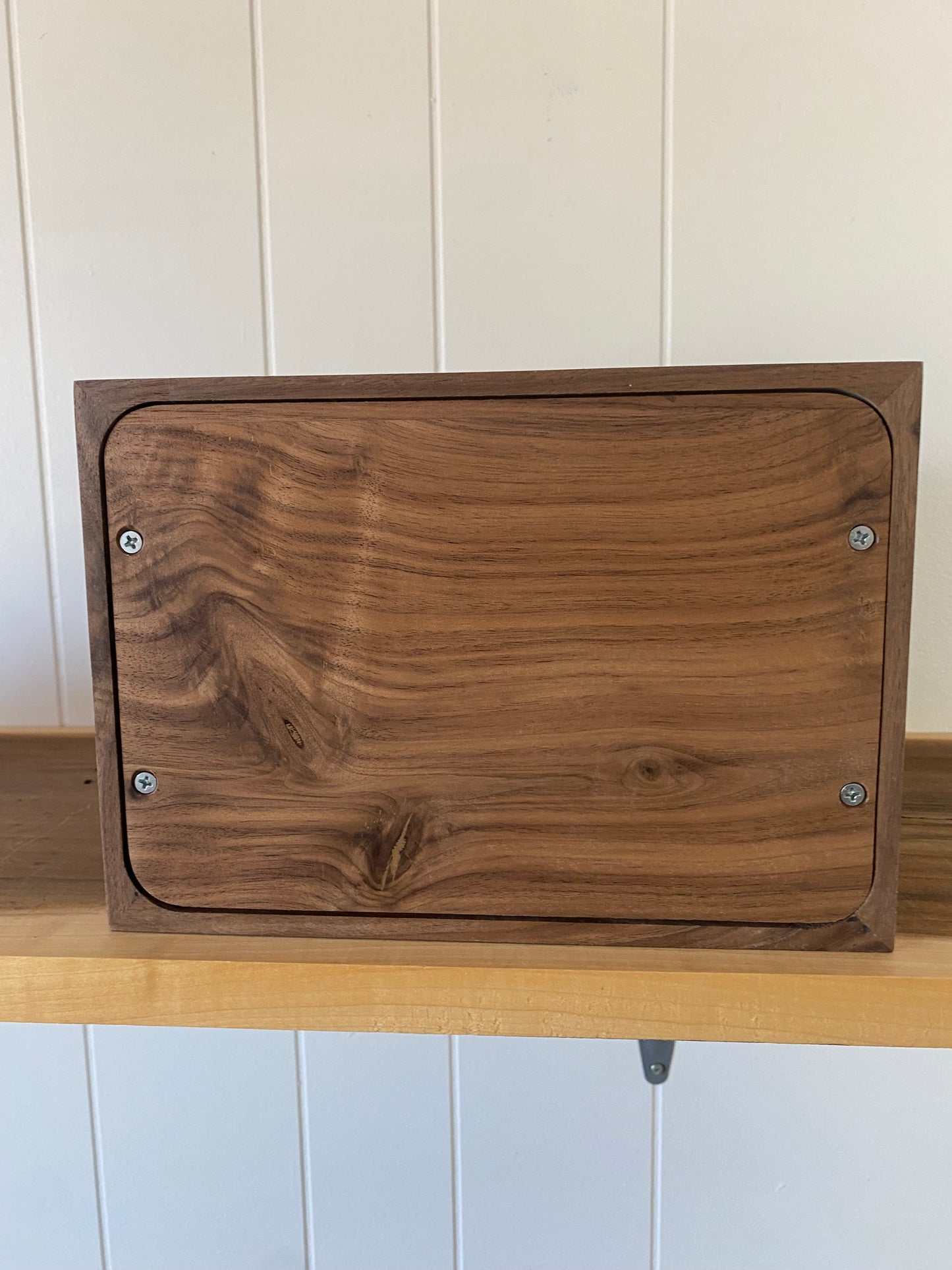 Minimalist Cremation Urn-Black Walnut, black epoxy for Adult Human Ashes, up to 140 pounds