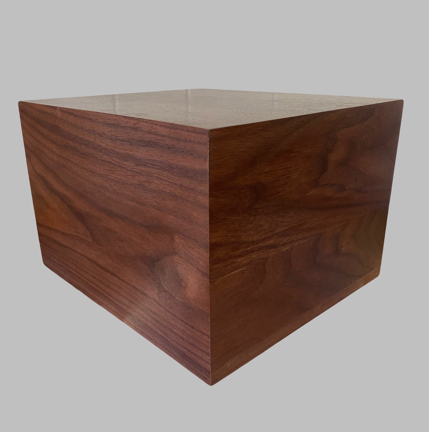 Minimalist Cremation Urn-Black Walnut, for Adult Human Ashes, up to 280 pounds