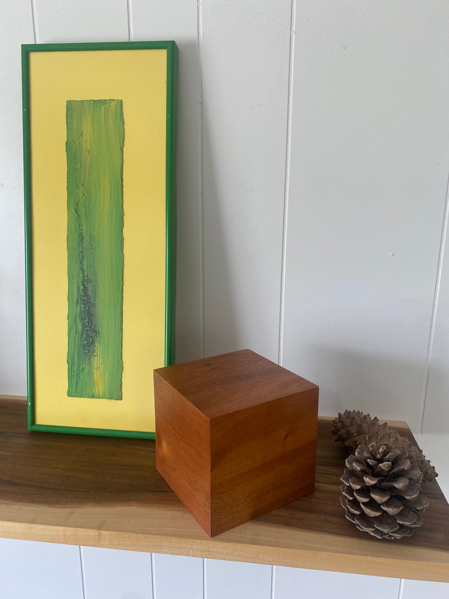 African Mahogany Cube Cremation Urn for Small Human ashes, up to 90 pounds