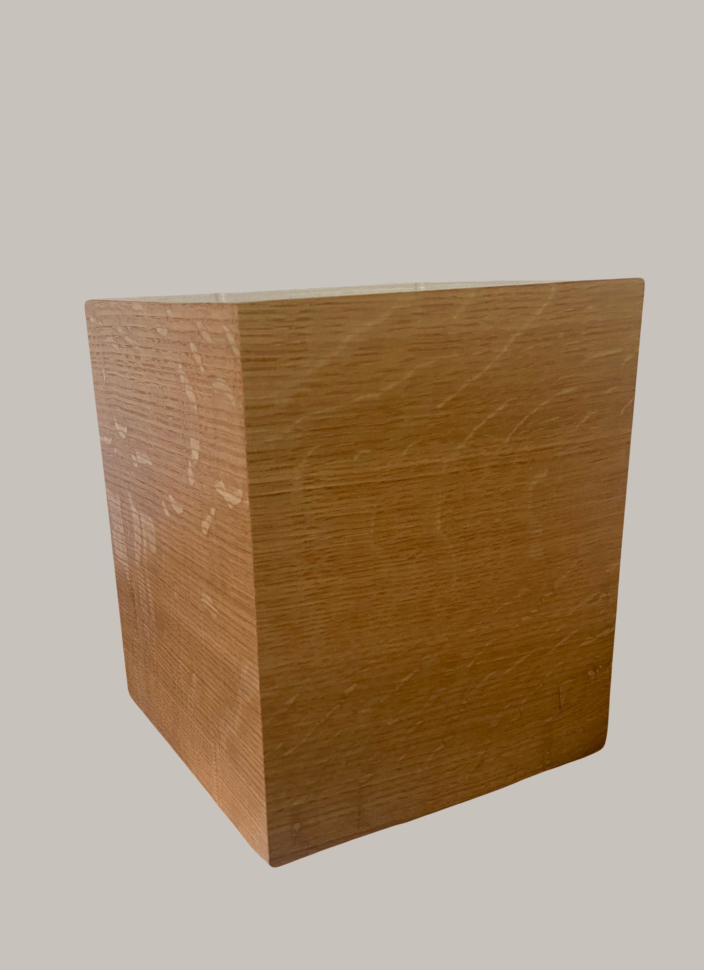 Quartersawn Oak cube Cremation Urn for Small Human ashes, up to 115 pounds