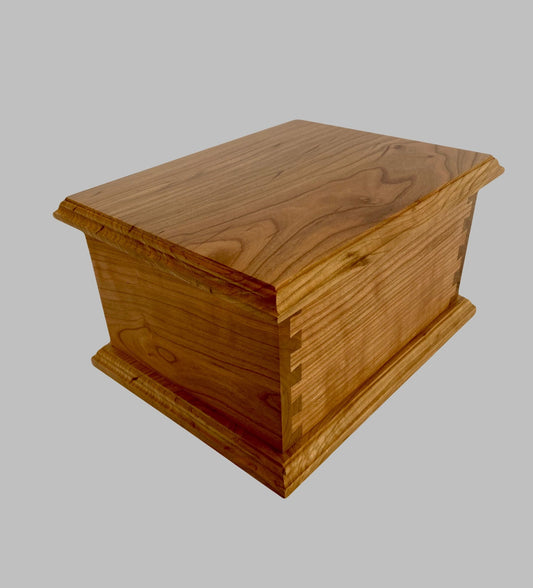 Cherry Dovetail Cremation Urn for Adult Human Ashes, up to 230 pounds