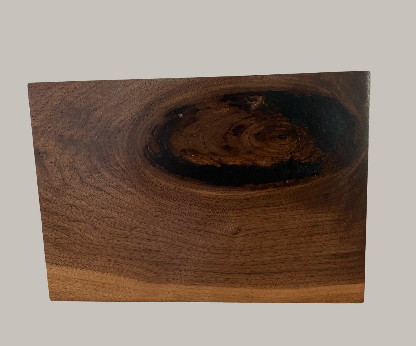 Minimalist Cremation Urn-Black Walnut, black epoxy for Adult Human Ashes, up to 140 pounds