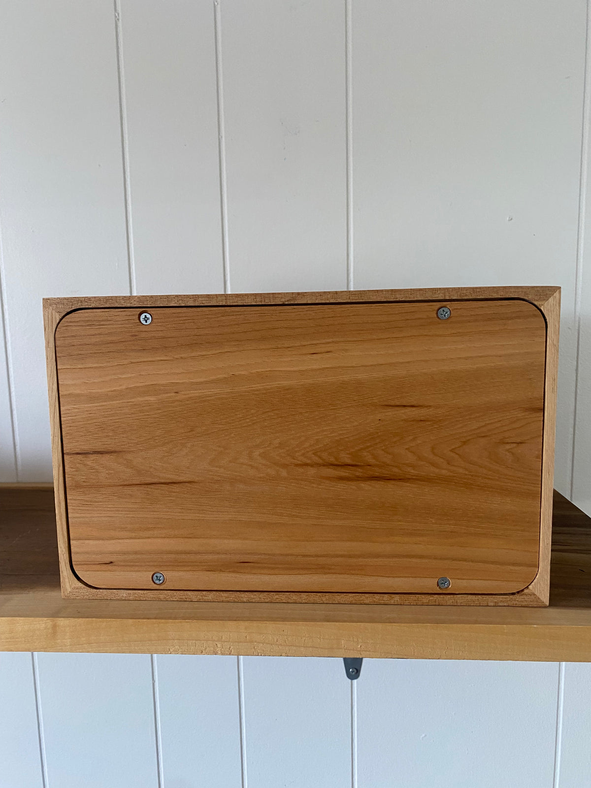 Minimalist Cremation Urn-Hickory, black epoxy for Adult Human Ashes, up to 240 pounds