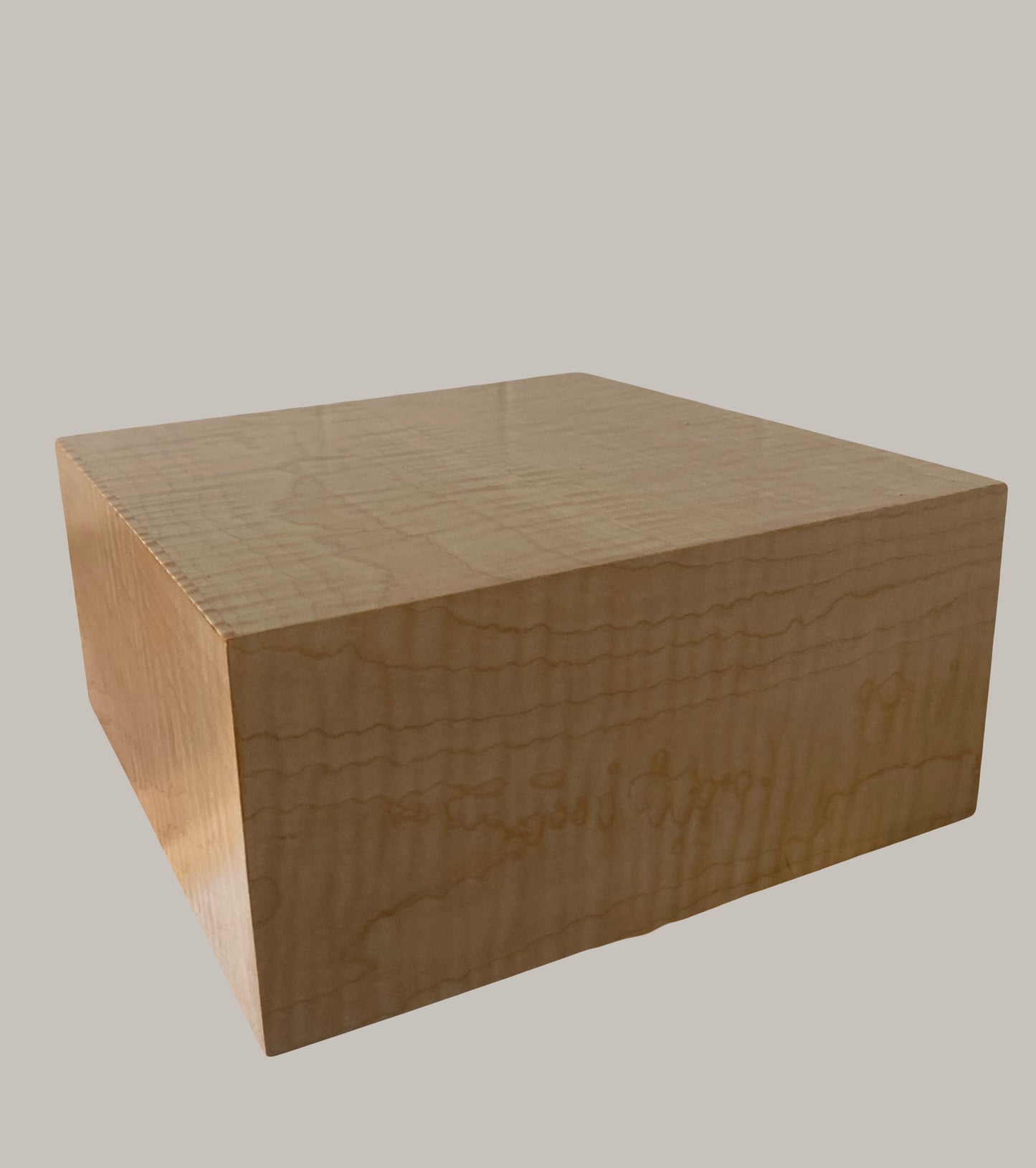 Minimalist Cremation Urn-Curly Maple, for Adult Human Ashes, up to 135 pounds
