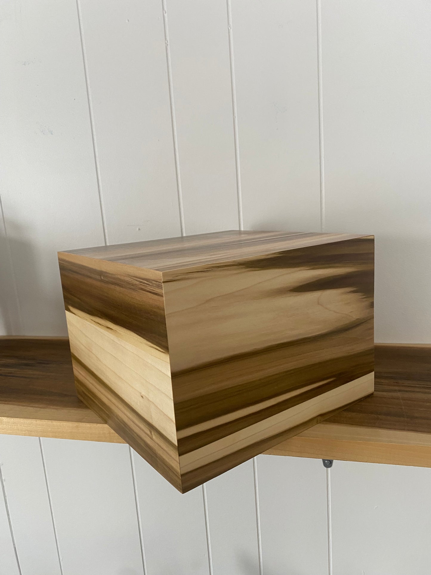 Minimalist Cremation Urn-Tulip Poplar, for Adult Human Ashes, up to 315 pounds