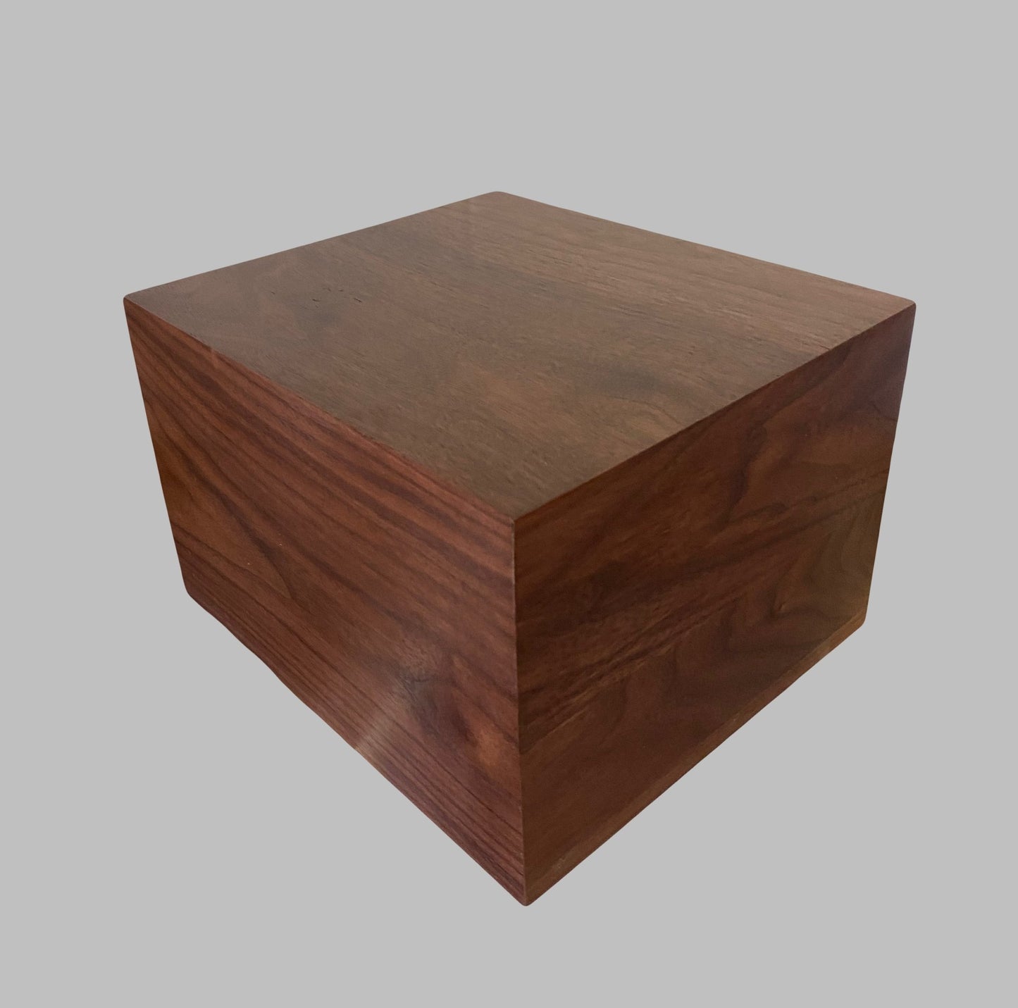 Minimalist Cremation Urn-Black Walnut, for Adult Human Ashes, up to 280 pounds