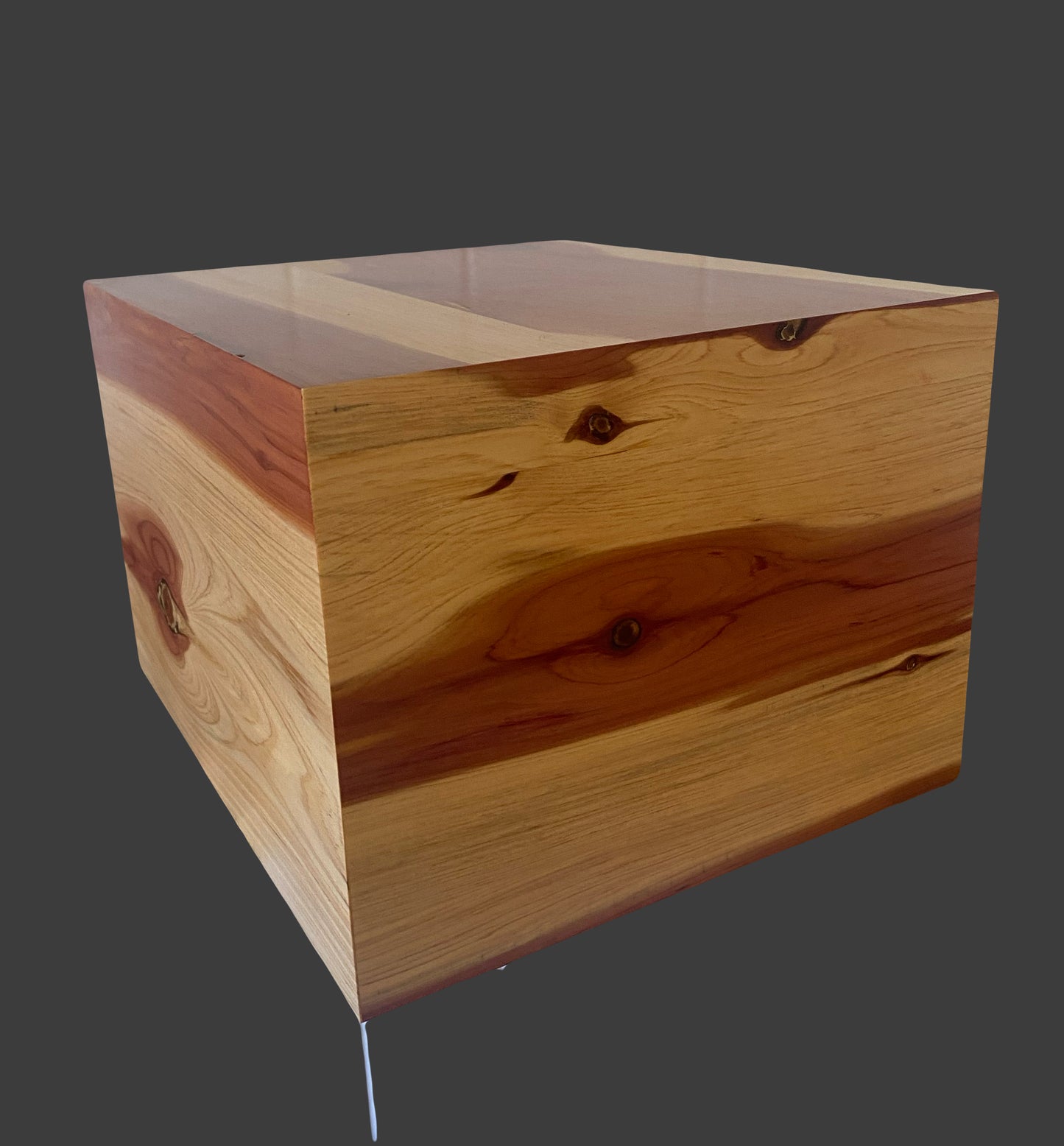 Minimalist Urn-Aromatic Cedar, for Adult Human Ashes, mostly white, up to 280 pounds