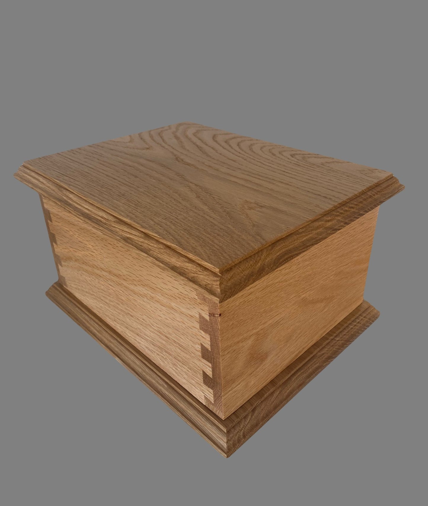 Oak Dovetail Urn for Adult Human Ashes, up to 230 pounds