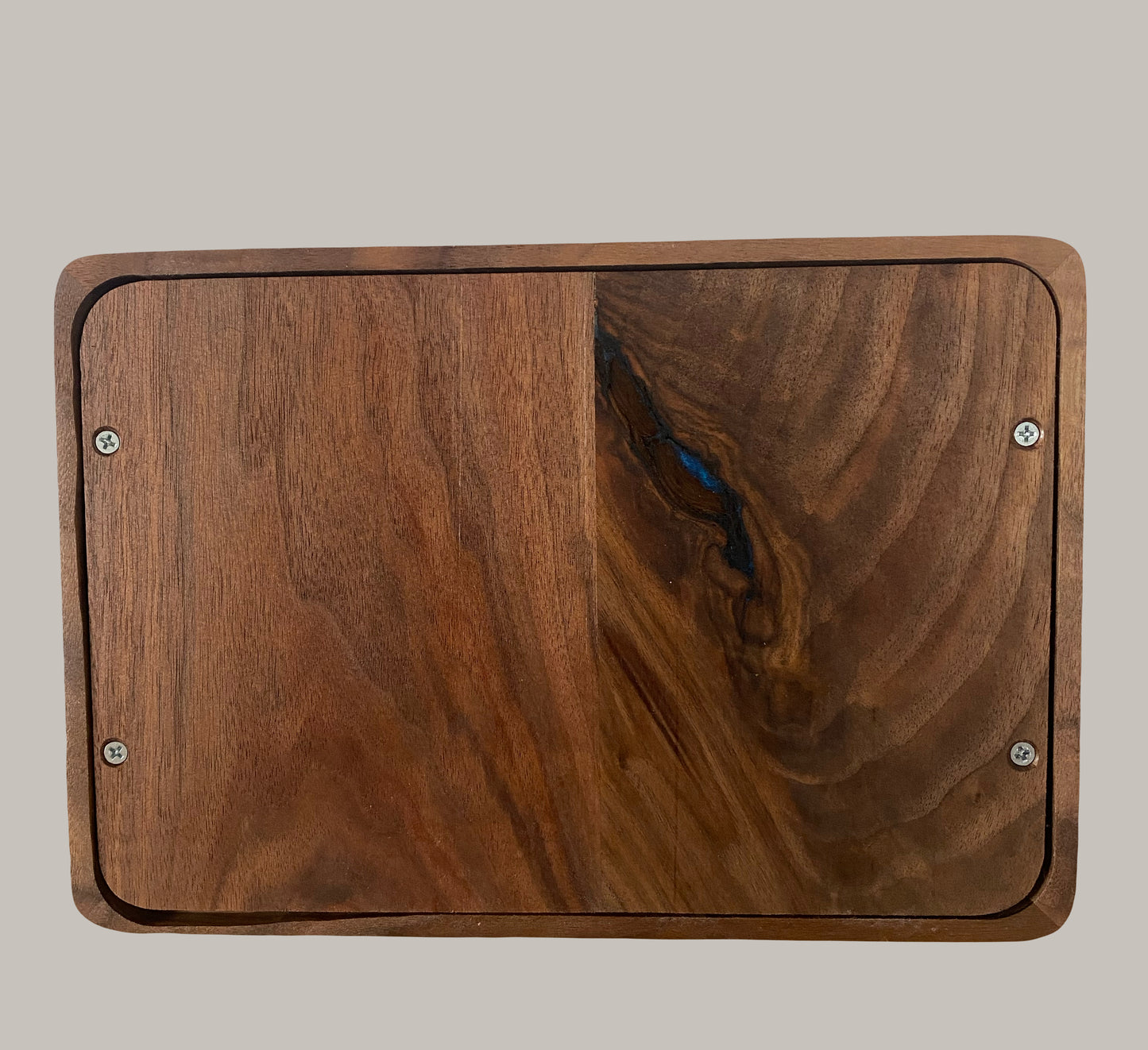 Minimalist Cremation Urn-Black Walnut, green epoxy, imperfect wood, for Adult Human Ashes, up to 250 pounds