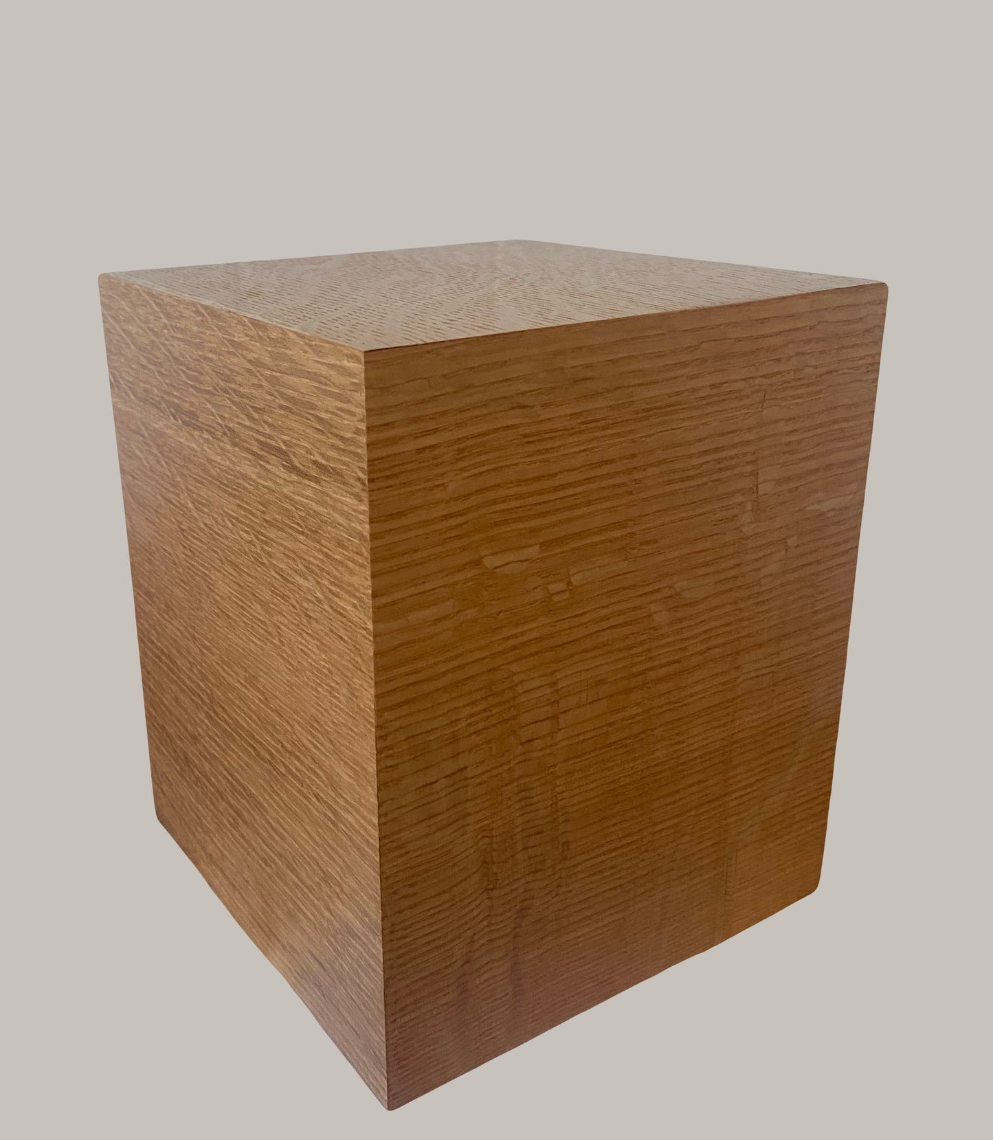 Quartersawn Oak cube Cremation Urn for Small Human ashes, up to 115 pounds