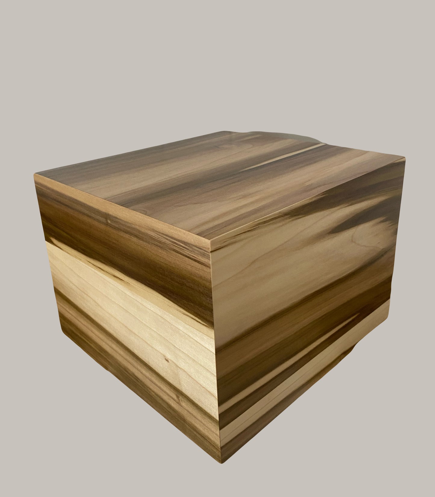 Minimalist Cremation Urn-Tulip Poplar, for Adult Human Ashes, up to 315 pounds