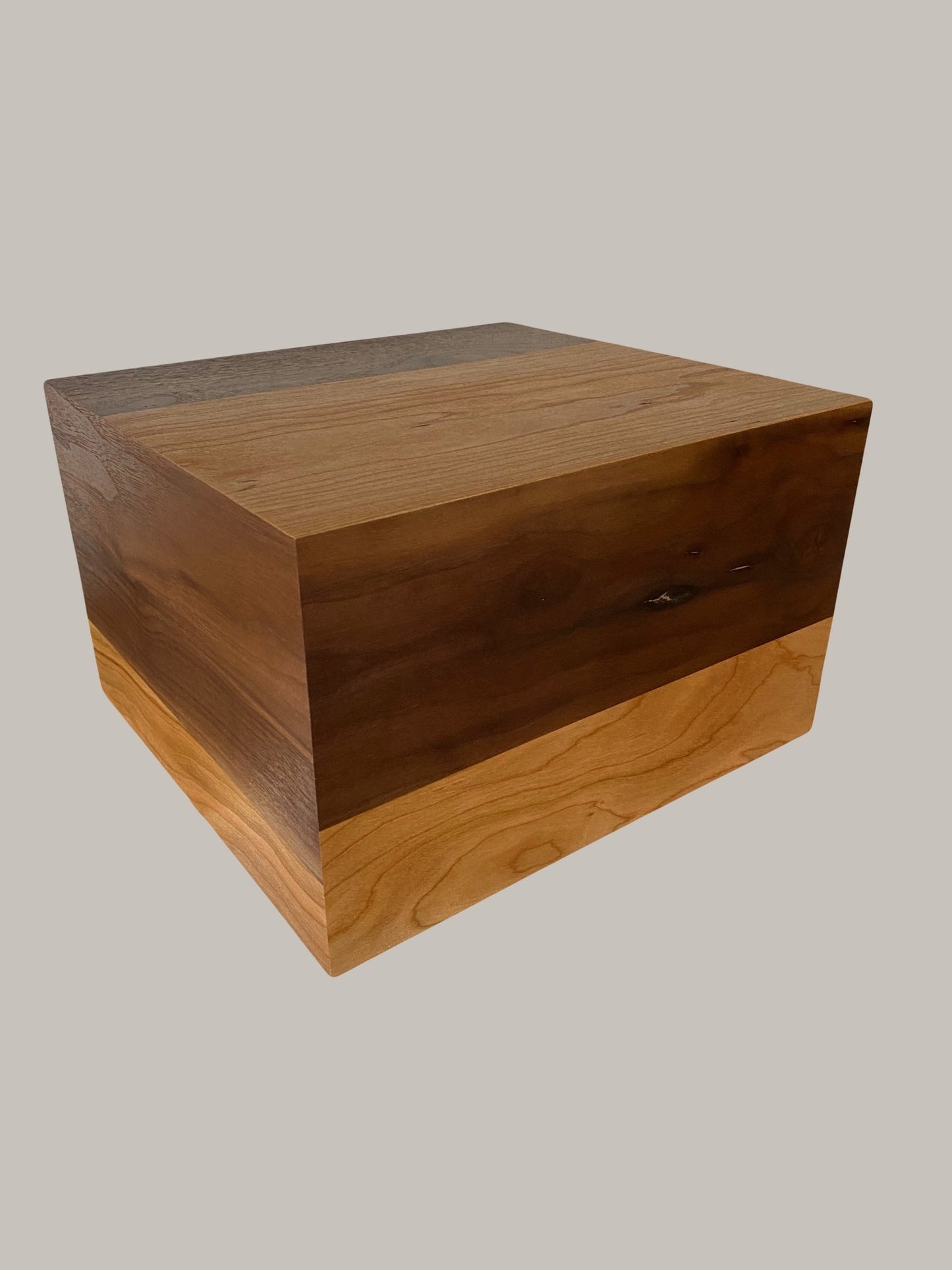 Minimalist Cremation Companion Urn-Black Walnut-Cherry, for Adult Human Ashes, up to 440 pounds