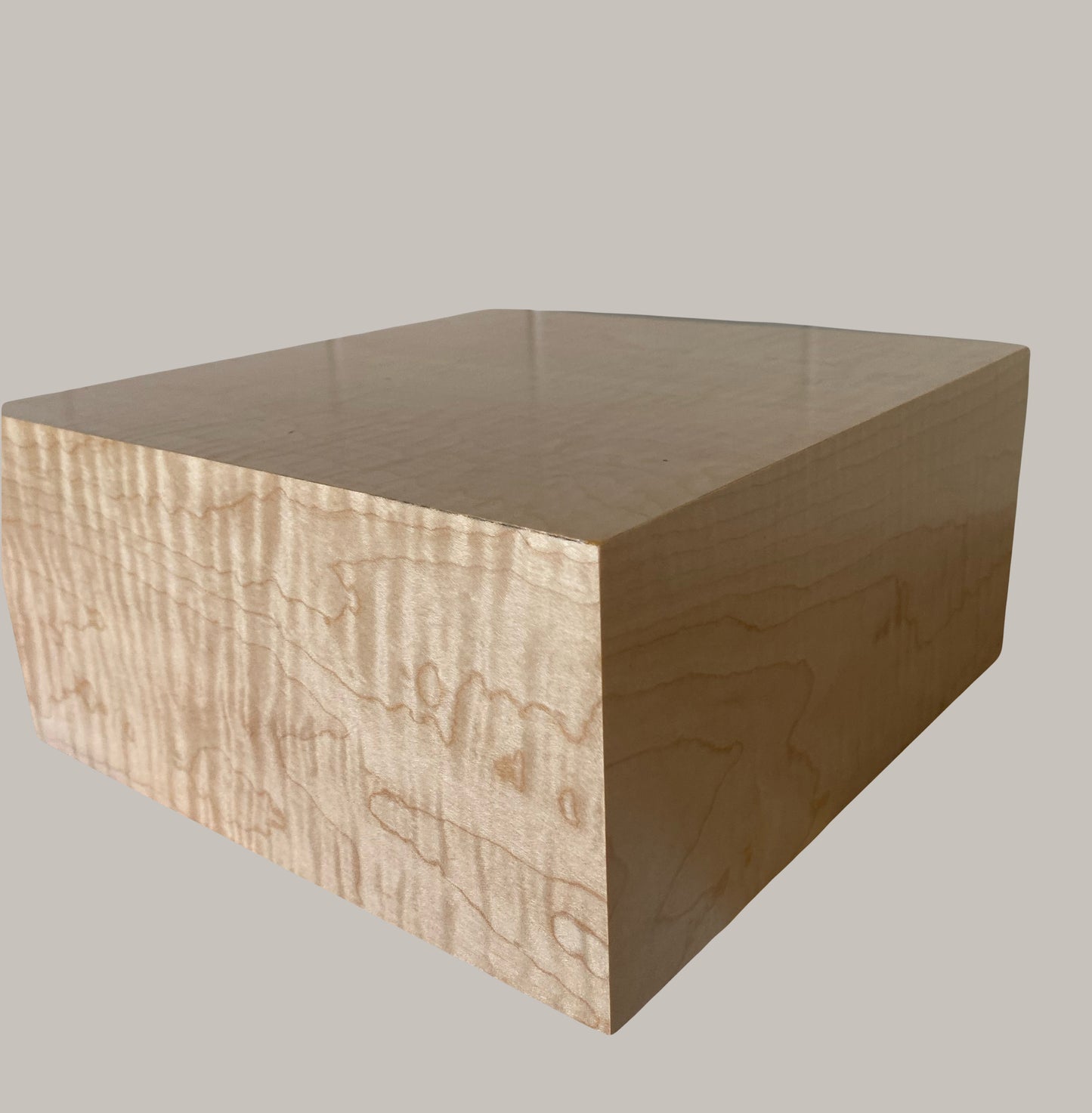Minimalist Cremation Urn-Curly Maple, for Adult Human Ashes, up to 135 pounds