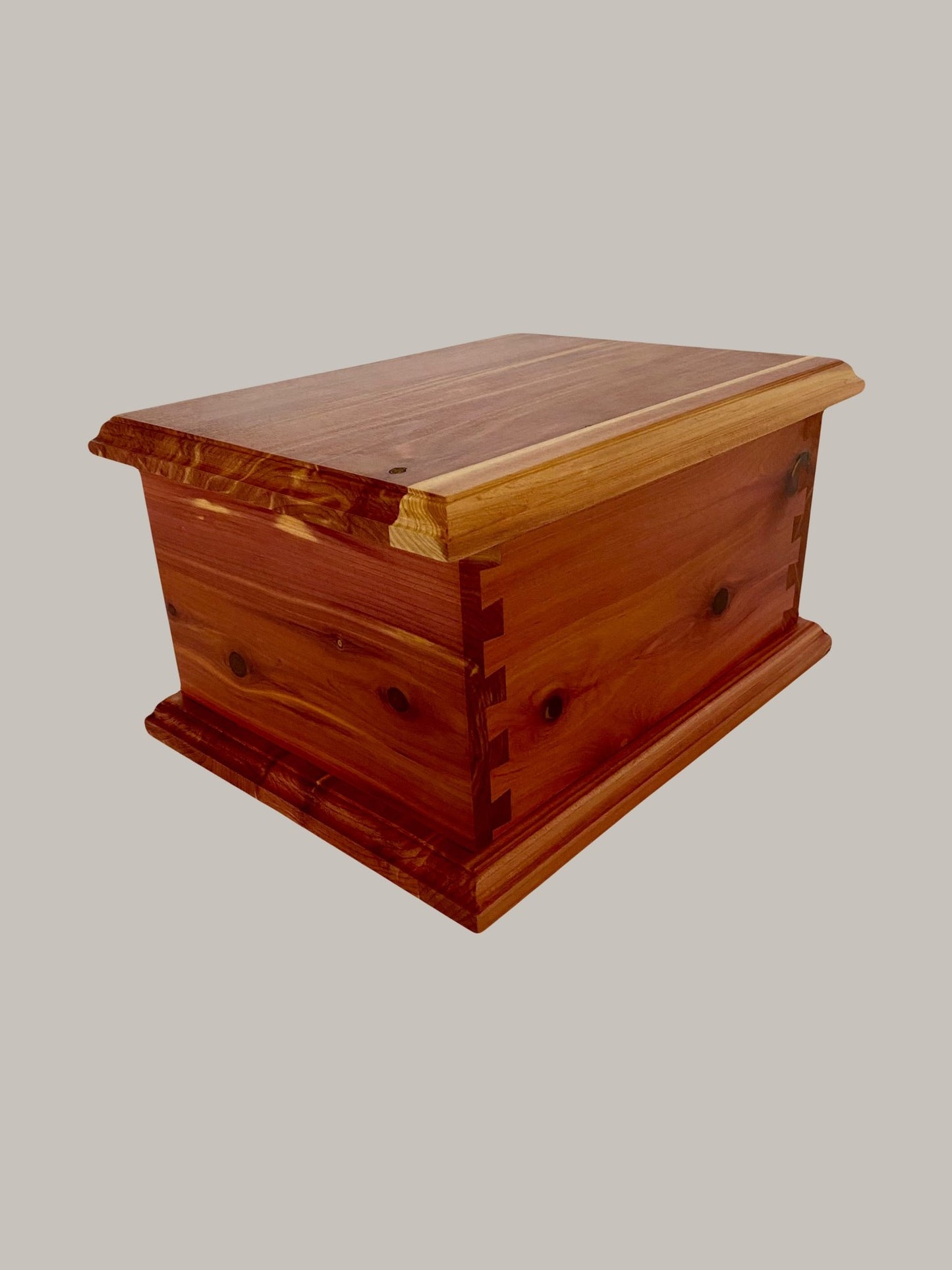 Aromatic Cedar Dovetail Urn for Human Ashes, up to 230 pounds