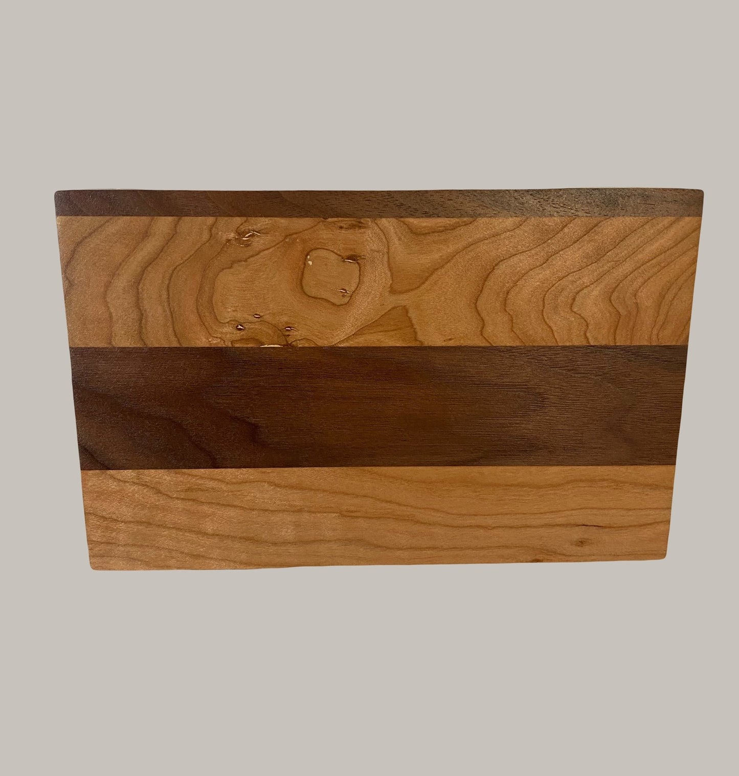 Minimalist Cremation Urn-Black Walnut and Swirly Cherry, for Adult Human Ashes, up to 280 pounds