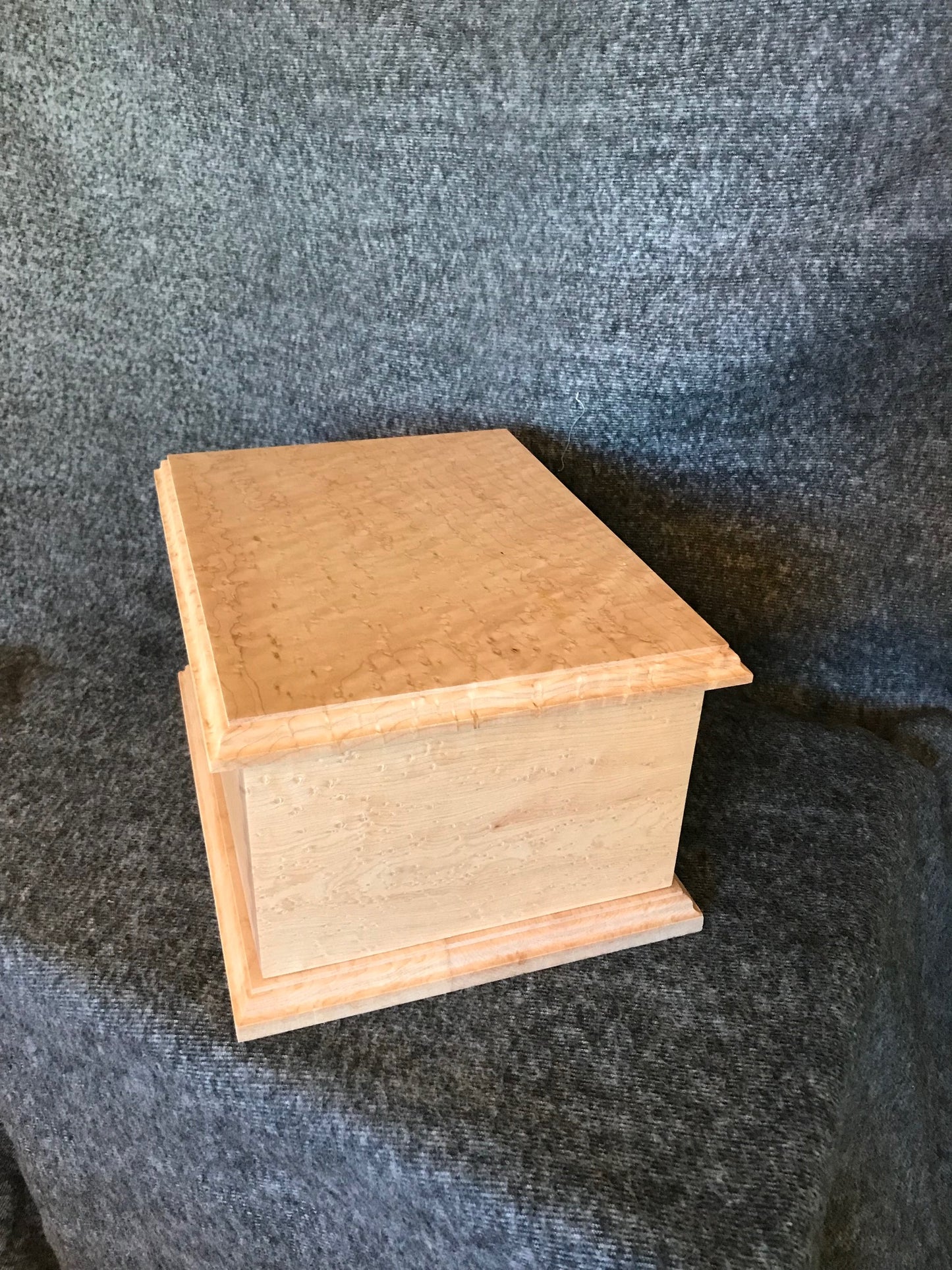 Birdseye Maple Dovetail Cremation Urn for Adult Human Ashes, up to 230 pounds