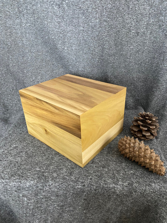 Minimalist Cremation Urn-Tulip Poplar- for Adult Human ashes, up to 280 pounds