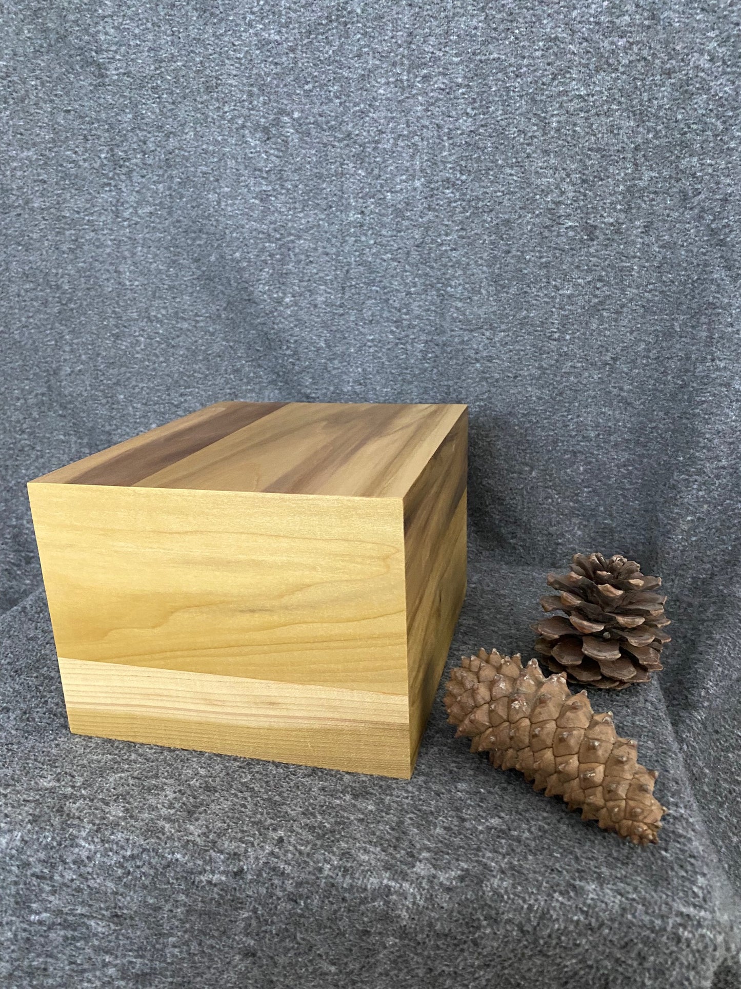 Minimalist Cremation Urn-Tulip Poplar- for Adult Human ashes, up to 280 pounds