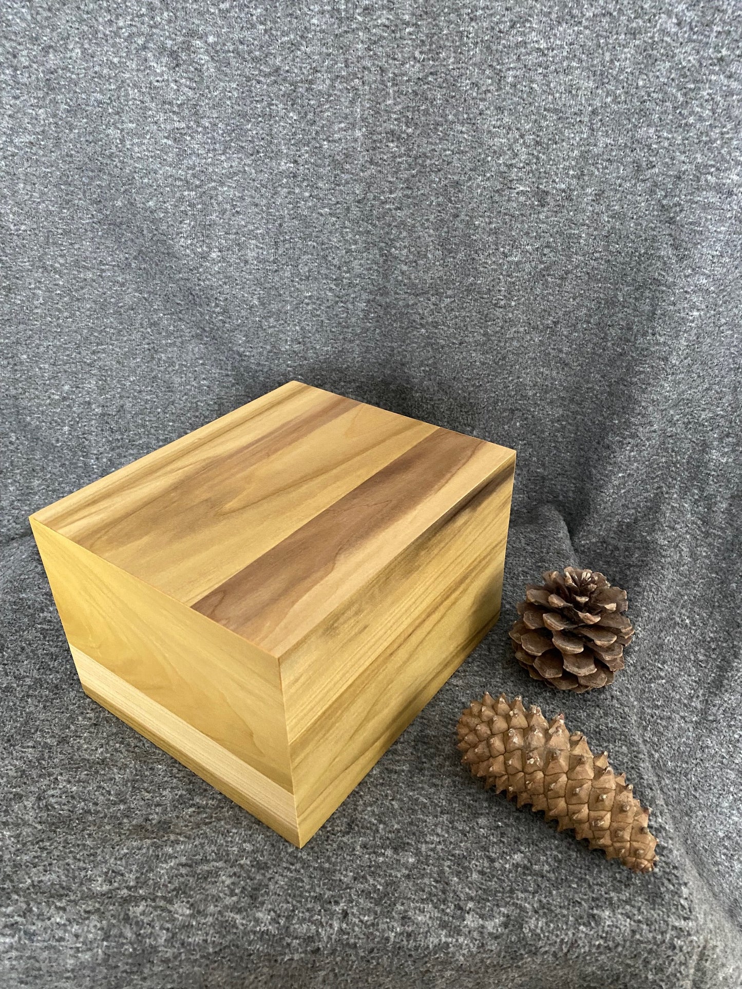 Minimalist Cremation Urn-Tulip Poplar- for Adult Human ashes, up to 280 pounds