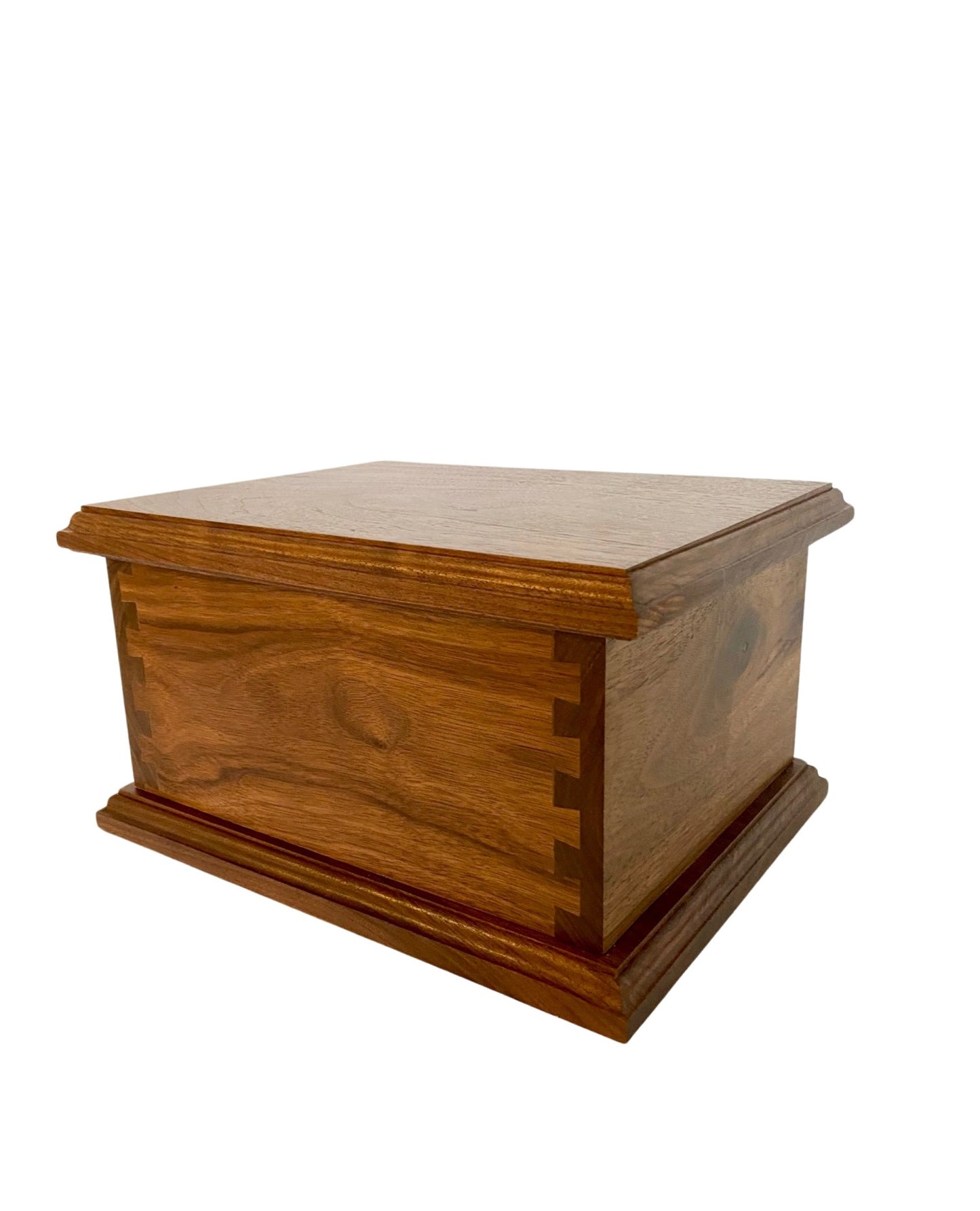 Black Walnut Dovetail Urn for Human Ashes, up to 230 pounds