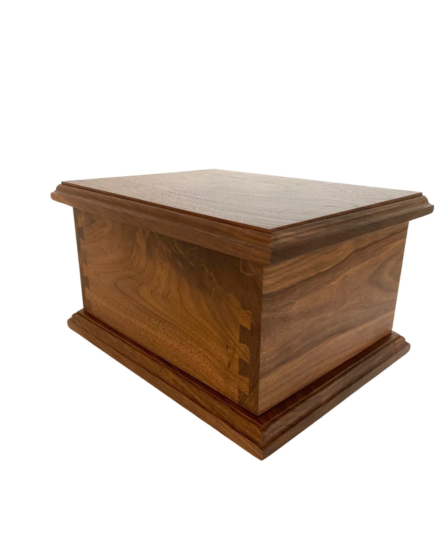 Black Walnut Dovetail Urn for Human Ashes, up to 230 pounds