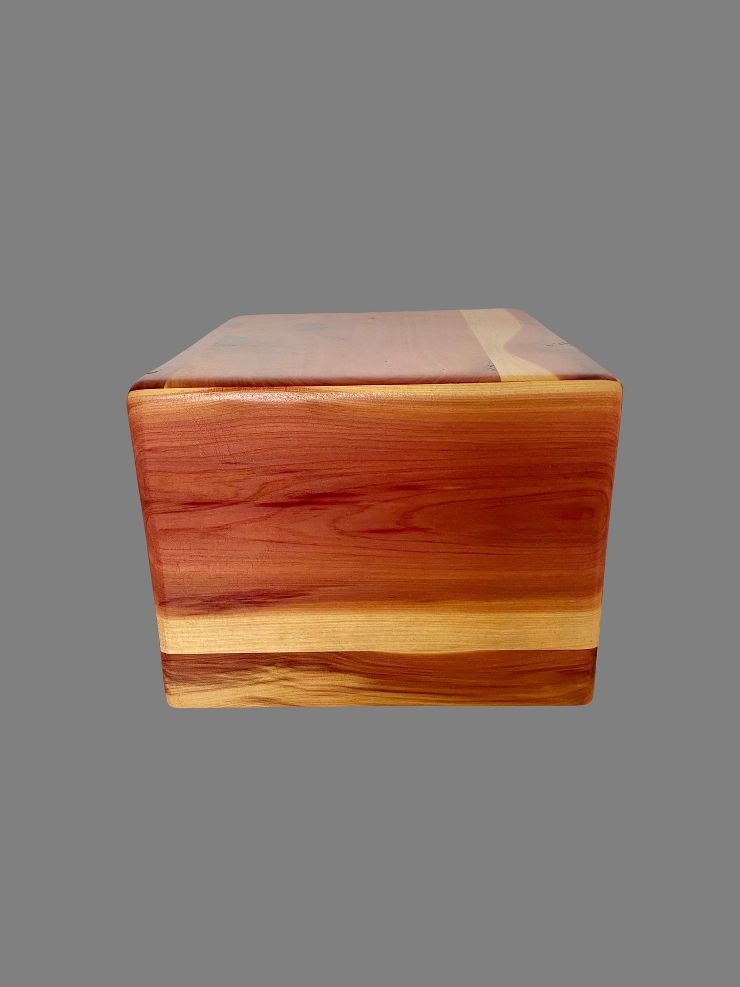 Minimalist Urn-Aromatic Cedar, for Adult Human Ashes, up to 280 pounds, rounded edges