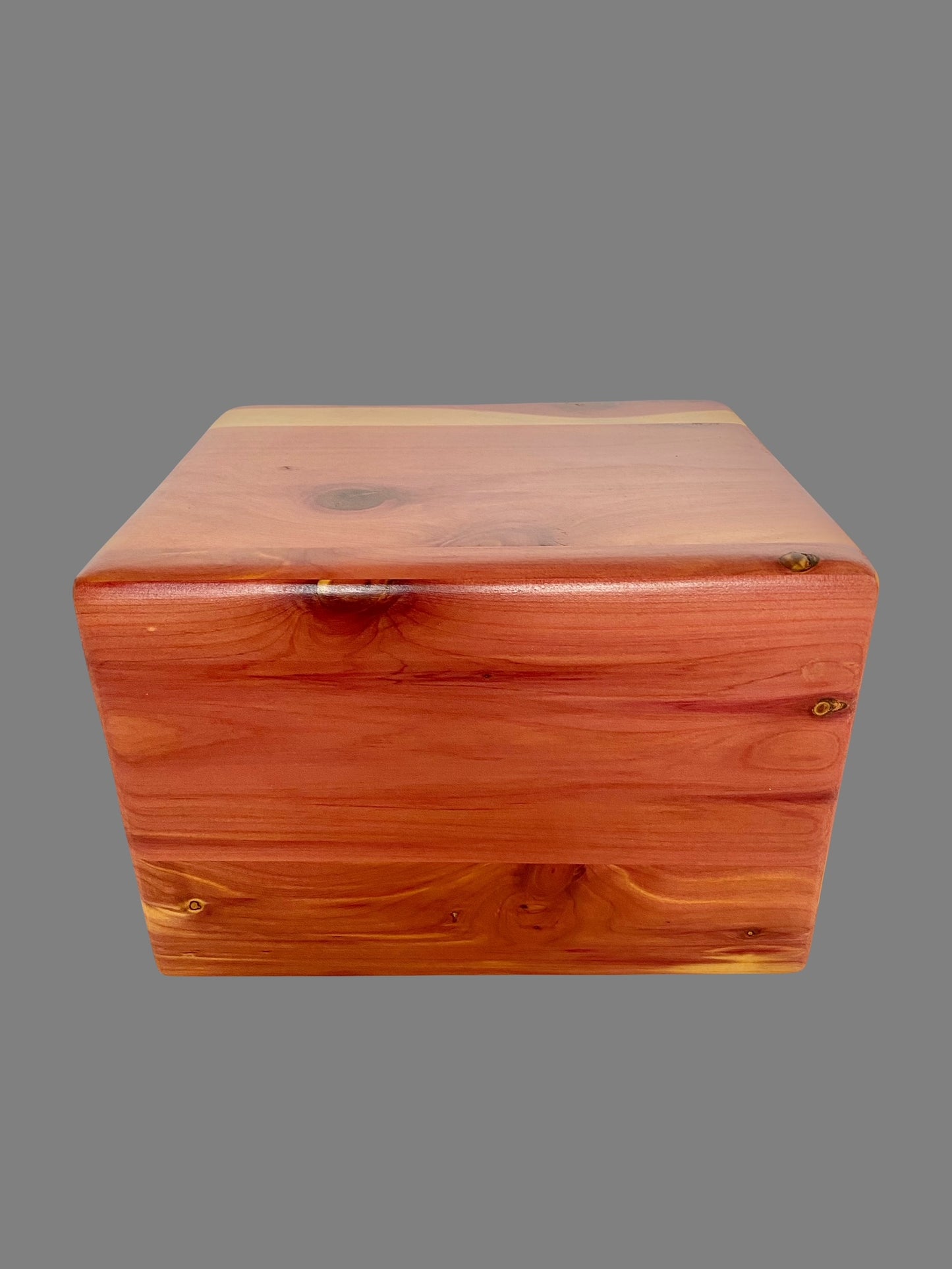 Minimalist Urn-Aromatic Cedar, for Adult Human Ashes, up to 280 pounds, rounded edges