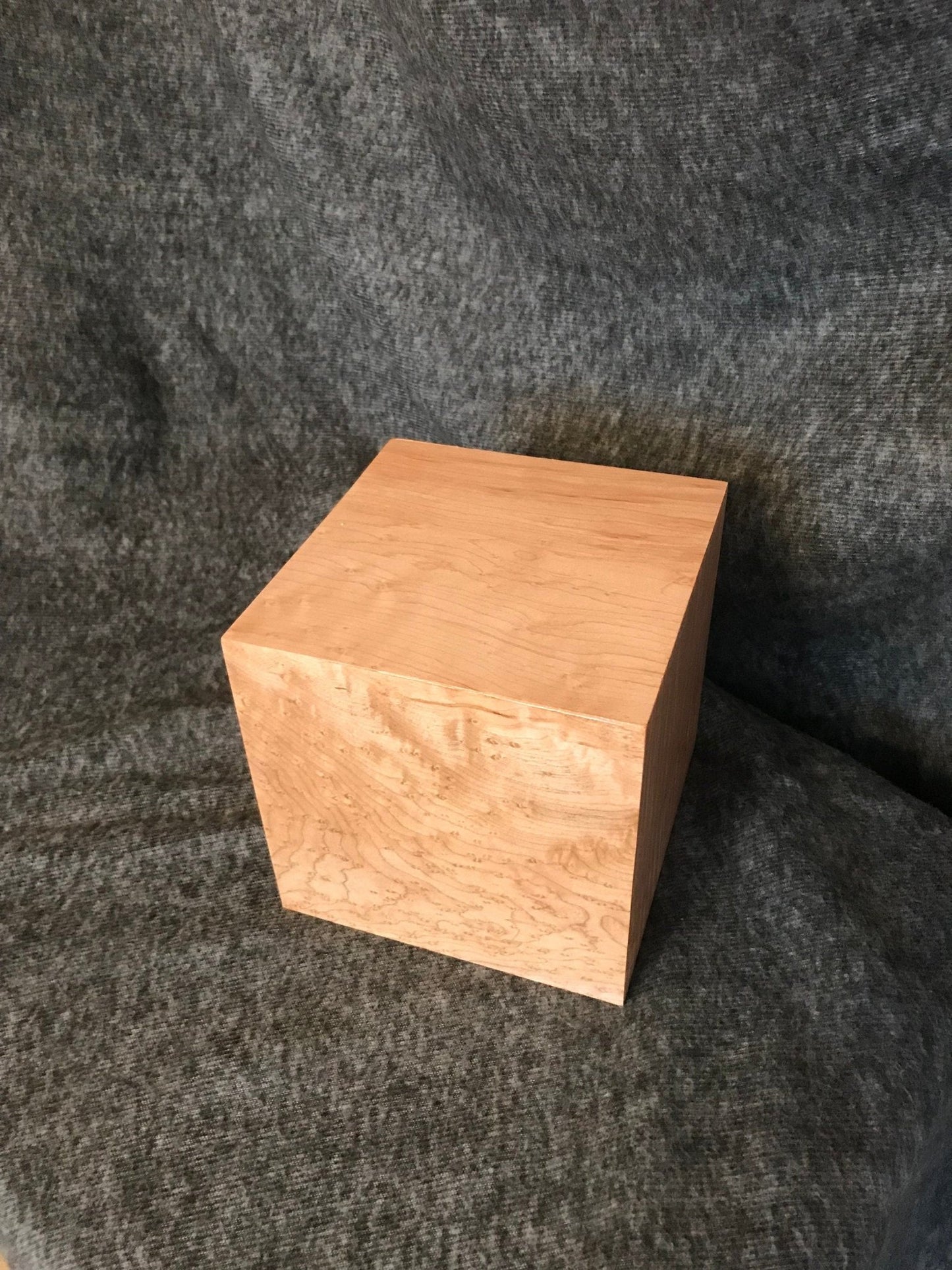 Birdseye Maple Cube Urn for Small Human or Pet Ashes, up to 90 pounds