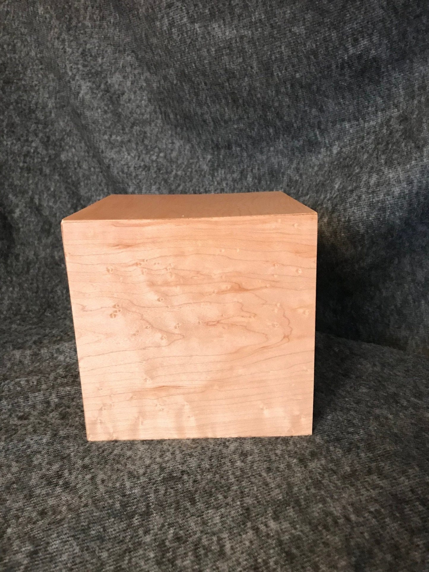 Birdseye Maple Cube Urn for Small Human or Pet Ashes, up to 90 pounds