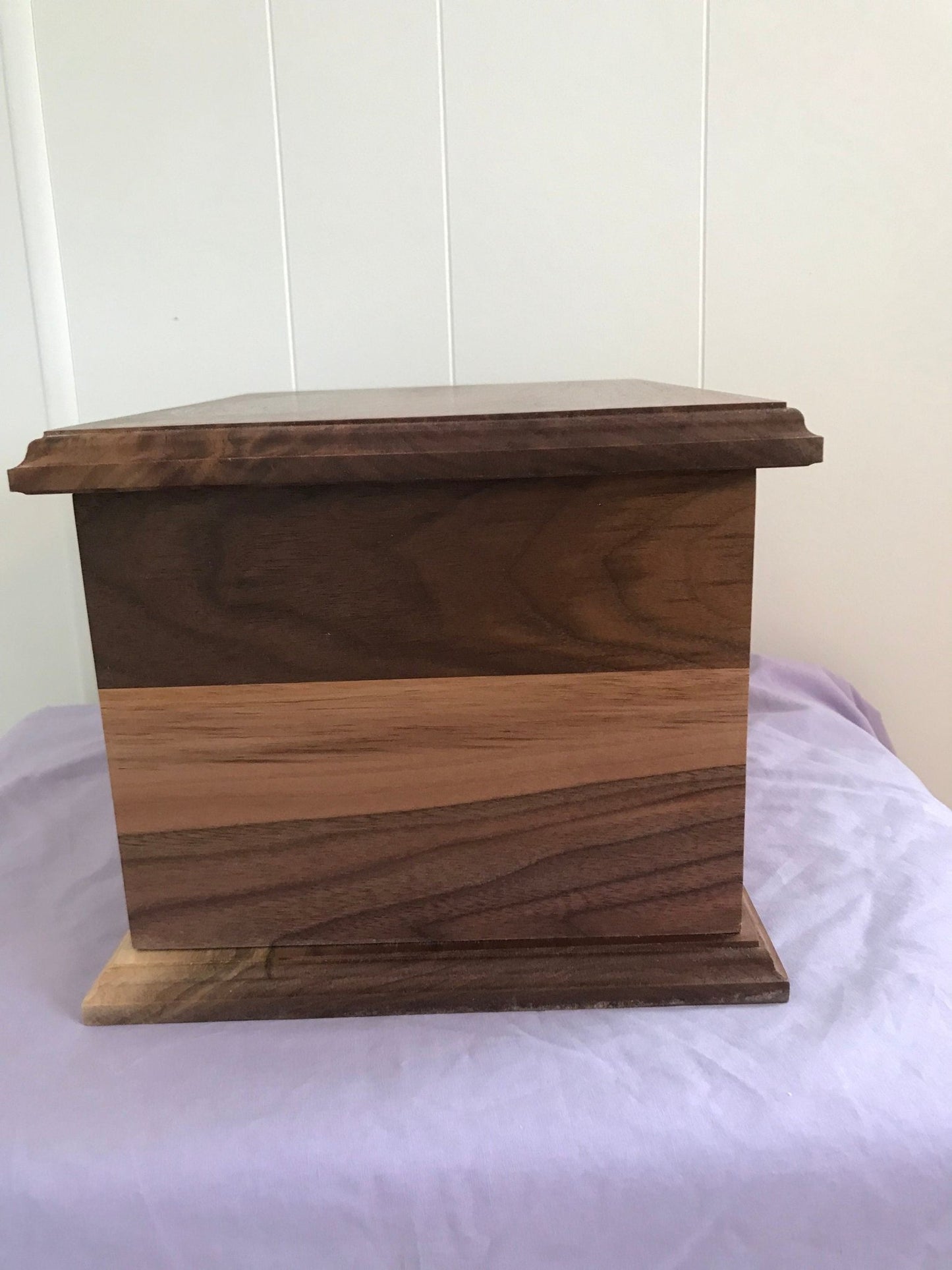 Black Walnut Dovetail Cremation Urn for Adult Human Ashes, up to 350 pounds, or Companion urn