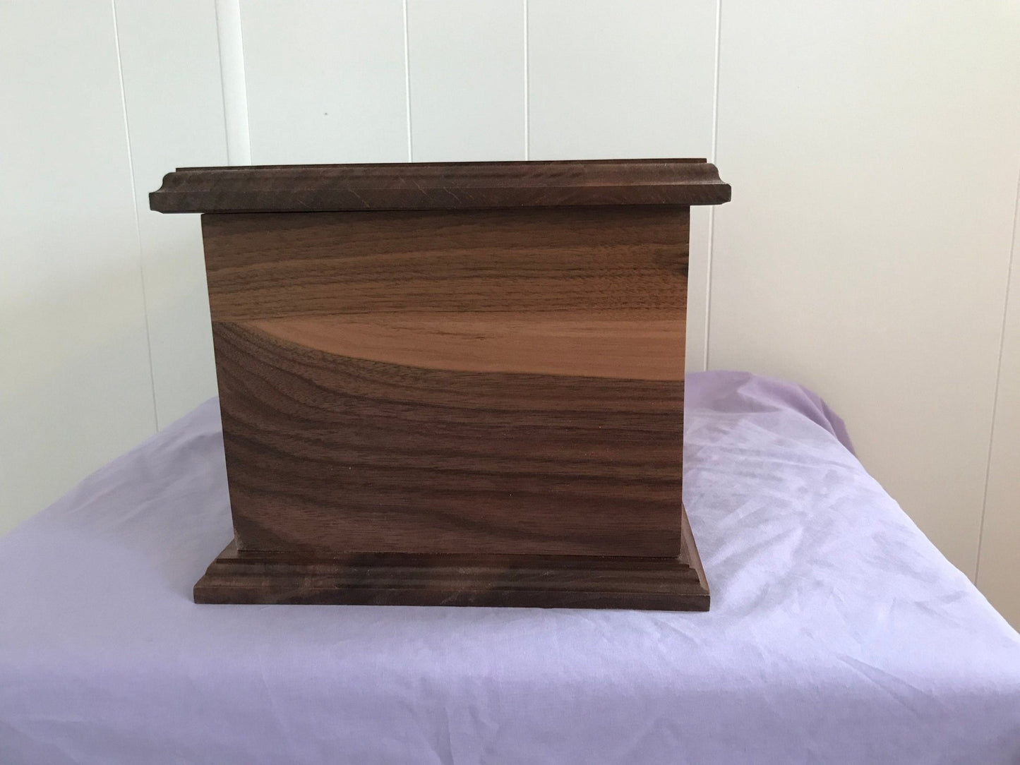 Black Walnut Dovetail Cremation Urn for Adult Human Ashes, up to 350 pounds, or Companion urn