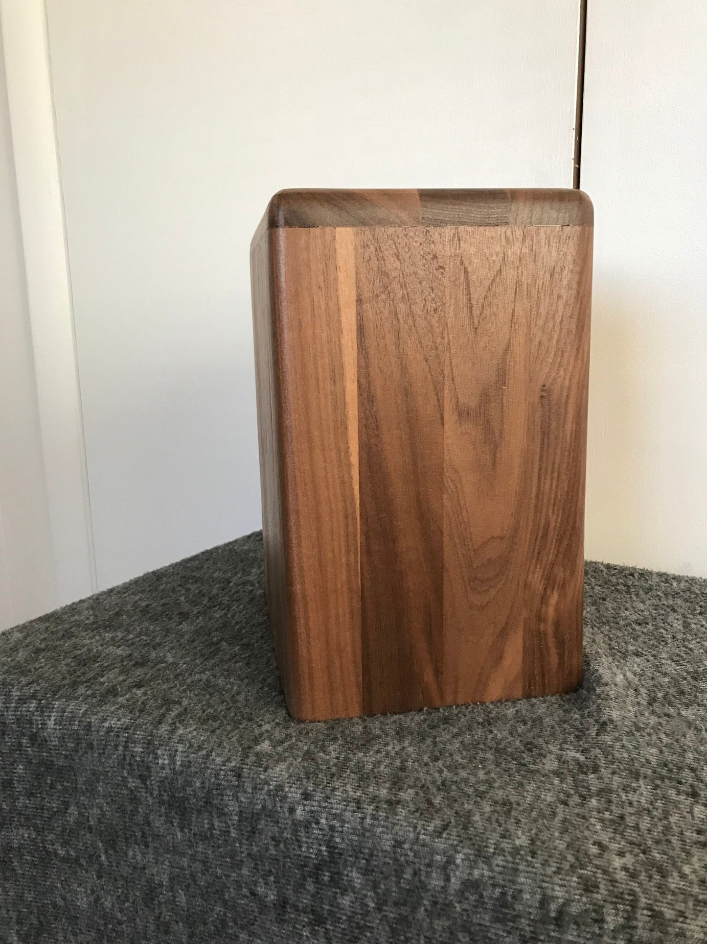 Modernist-Black Walnut Urn for Adult Human Ashes, up to 300 pounds