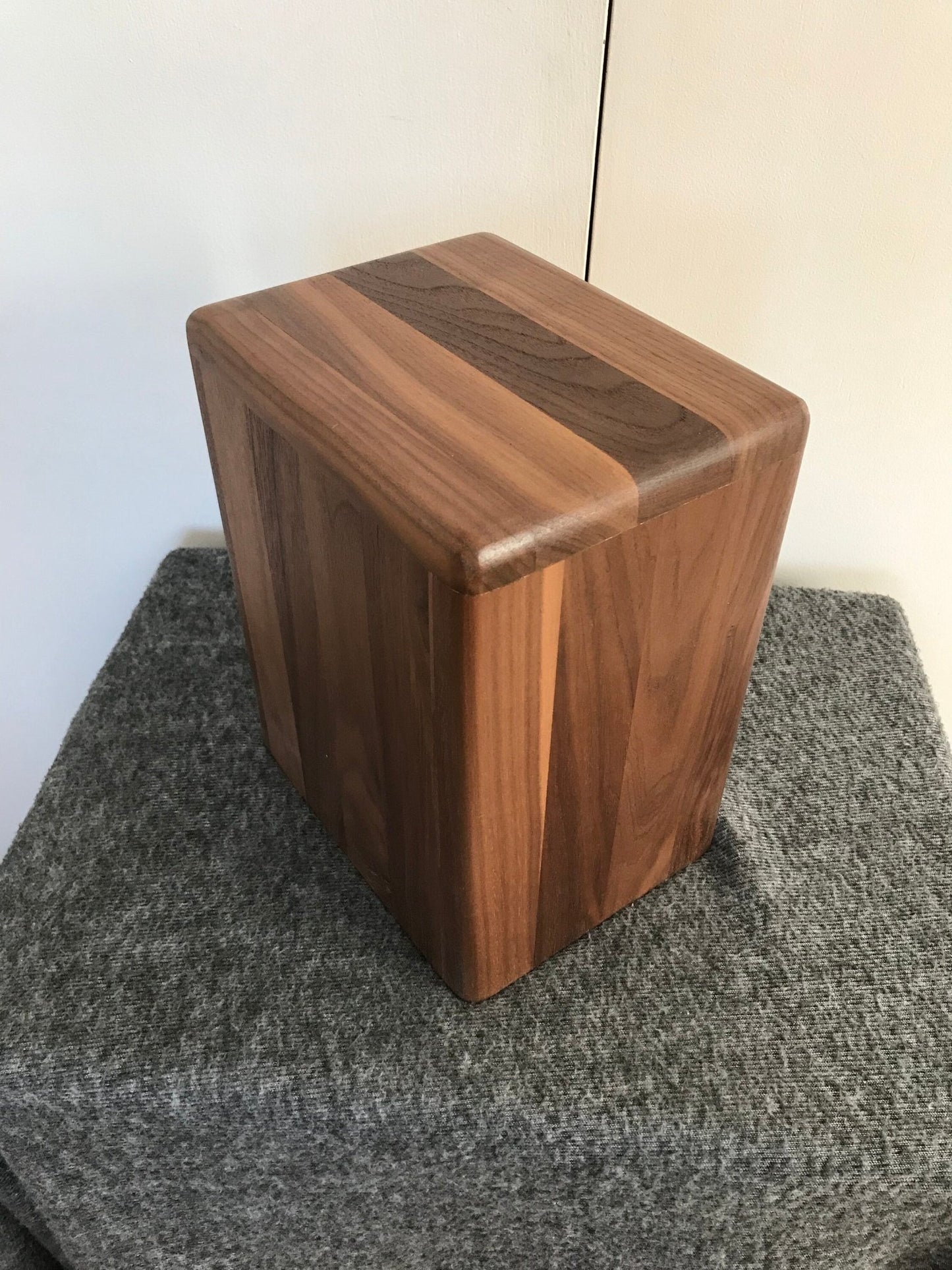 Modernist-Black Walnut Urn for Adult Human Ashes, up to 300 pounds