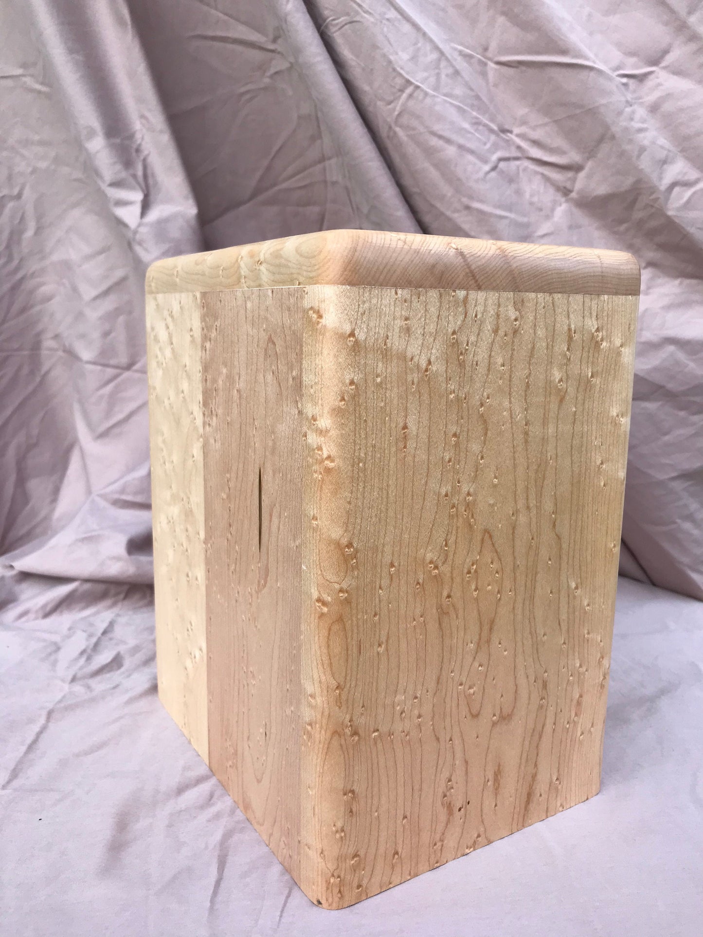 Birdseye Maple Cremation Urn for Adult Human Ashes, up to 280 pounds, Naturalist model
